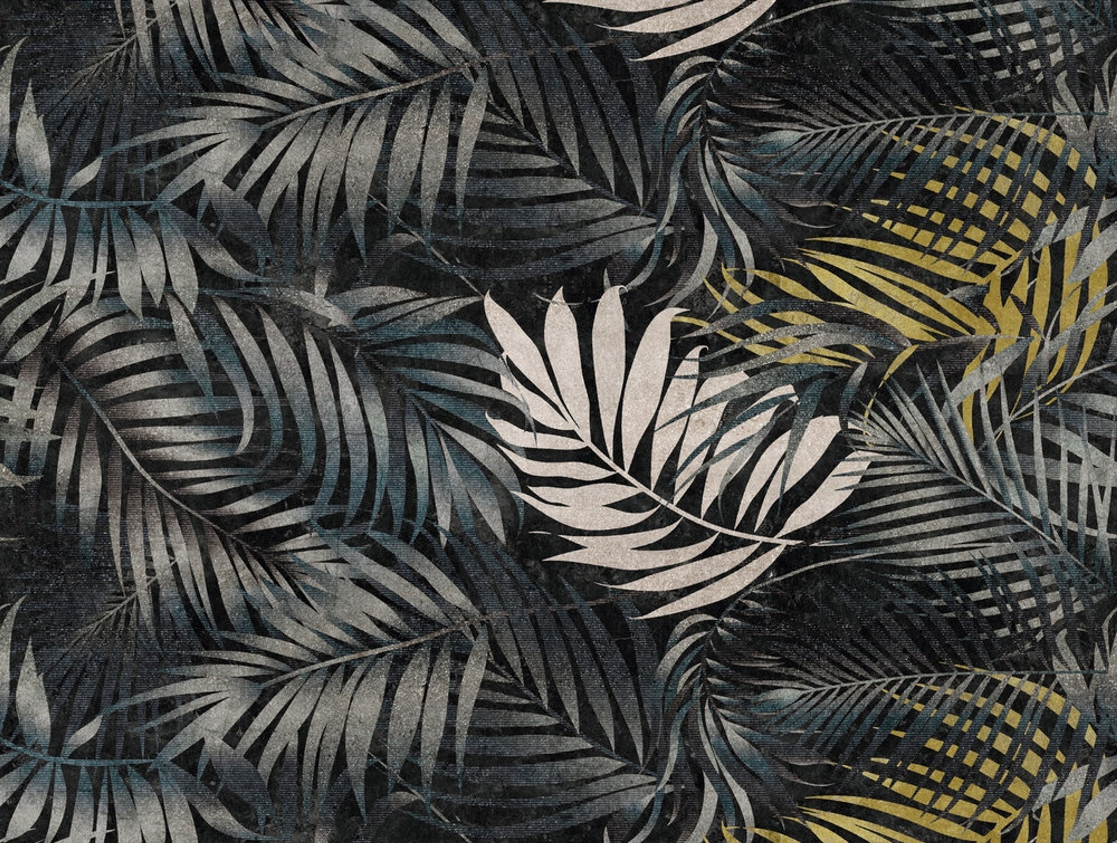 Botanic & Jungle tapet med botaniskt mönster i svart. Från kollektionen The Wall. Nonwoven-material. Passar i vardagsrum och matsal.