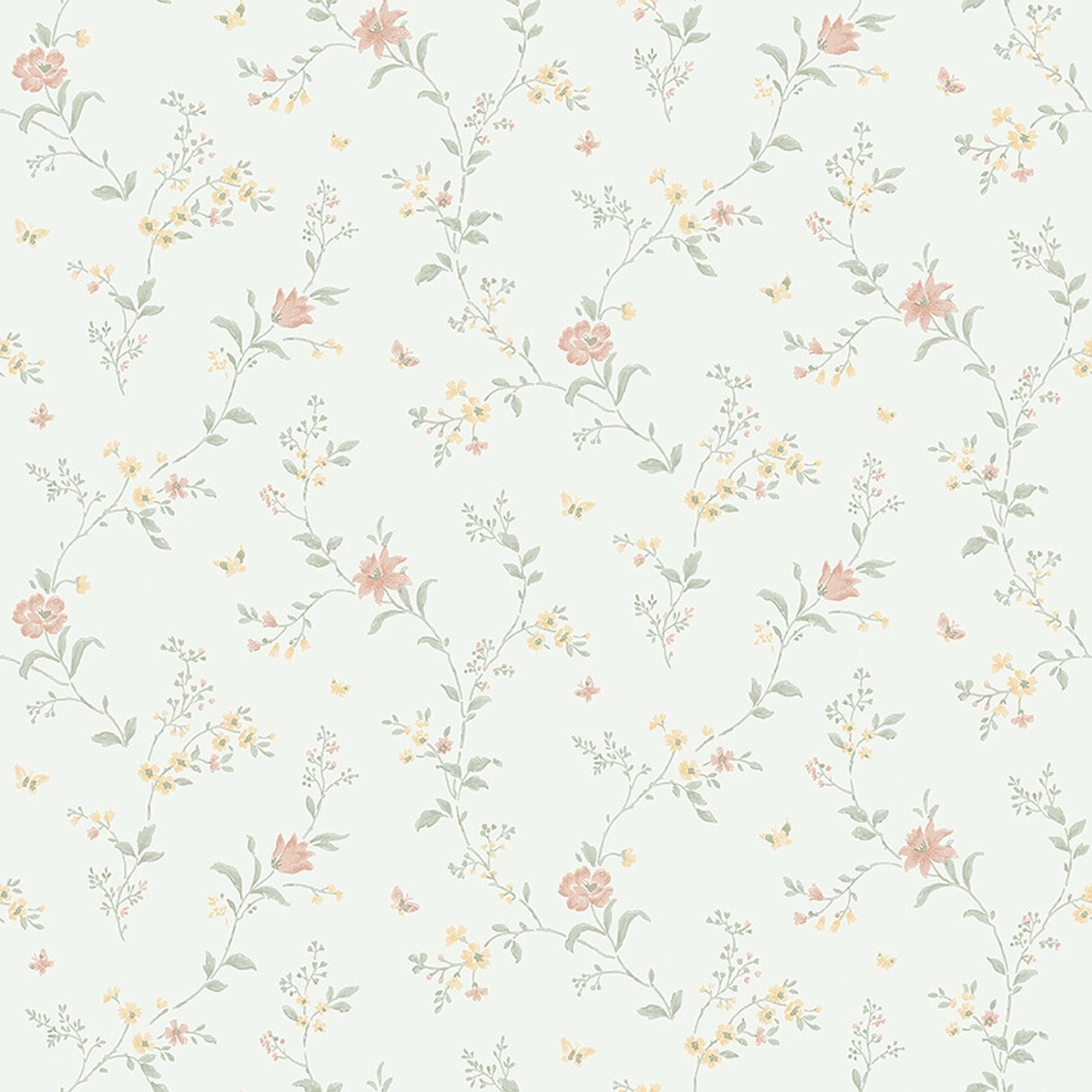 Viktoria 38755, tapet tapet med blommigt mönster i cream. Från kollektionen Borosan Hem. Nonwoven-material med rak passning.