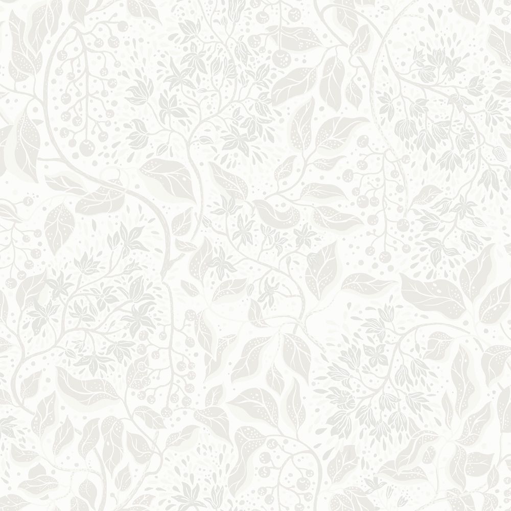 Turi tapet med blommigt mönster i vit. Från kollektionen Fägring. Nonwoven-material med förskjuten passning.