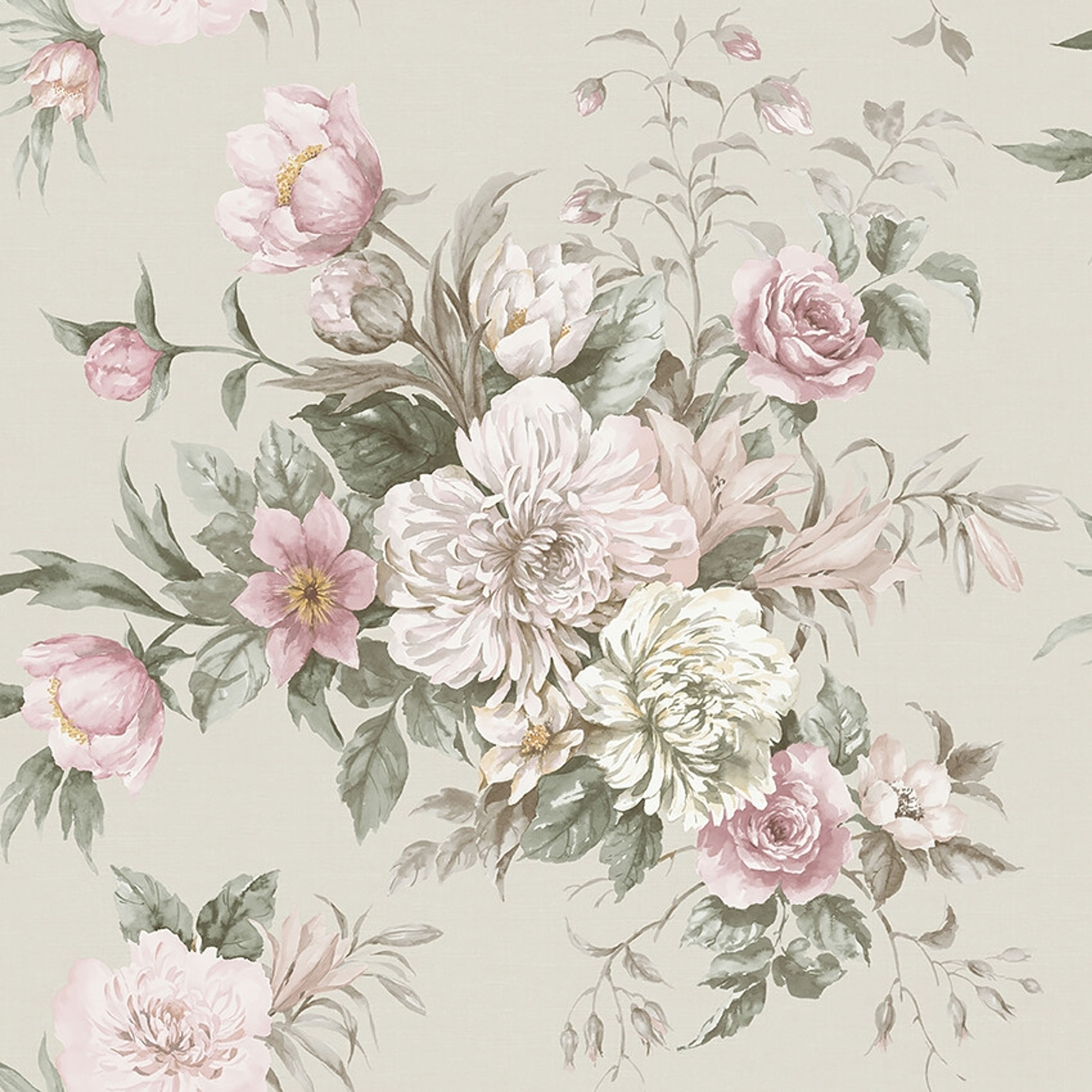 Floral Charm tapet tapet med blommigt mönster i beige. Från kollektionen Dreamy Escape. Nonwoven-material med förskjuten passning. Passar i vardagsrum och matsal.