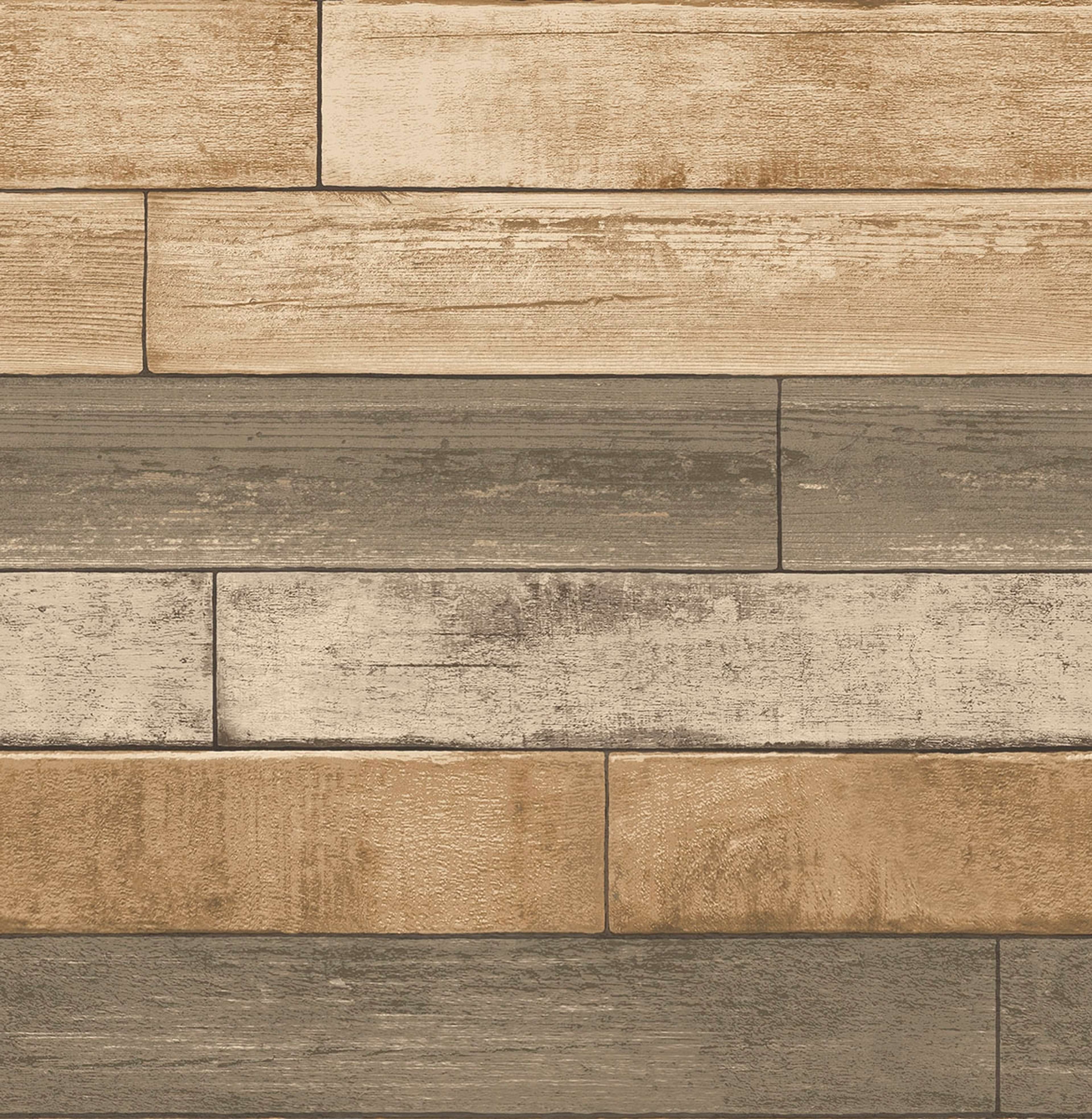 Weathered Plank tapet i brun tapet med tegelsten mönster i brun. Från kollektionen trilogy. Nonwoven-material med rak passning. Passar i vardagsrum och matsal.