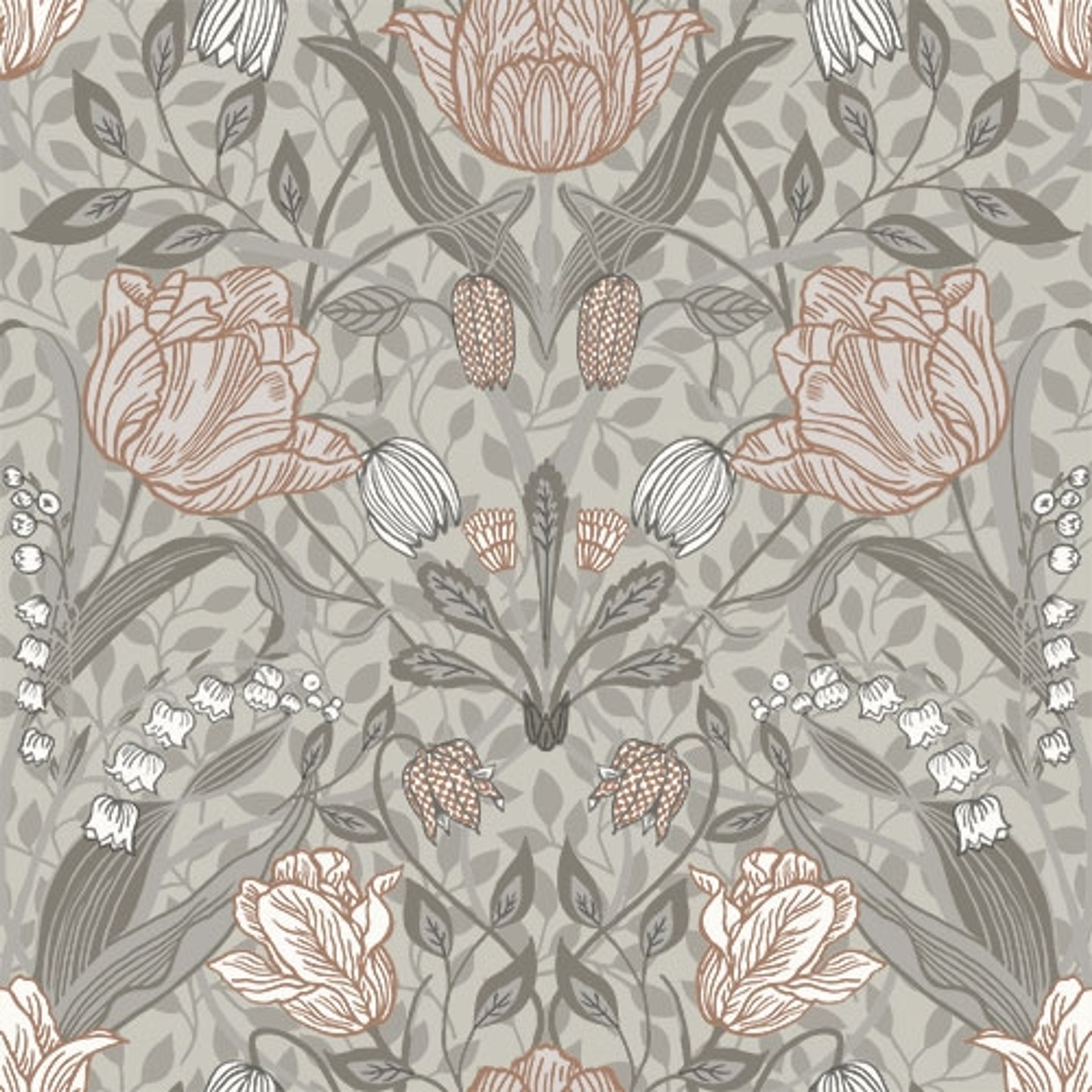 Filippa storblommig, beige tapet med blommigt mönster i beige. Från kollektionen Grönhaga. Nonwoven-material med rak passning. Passar i barnrum.