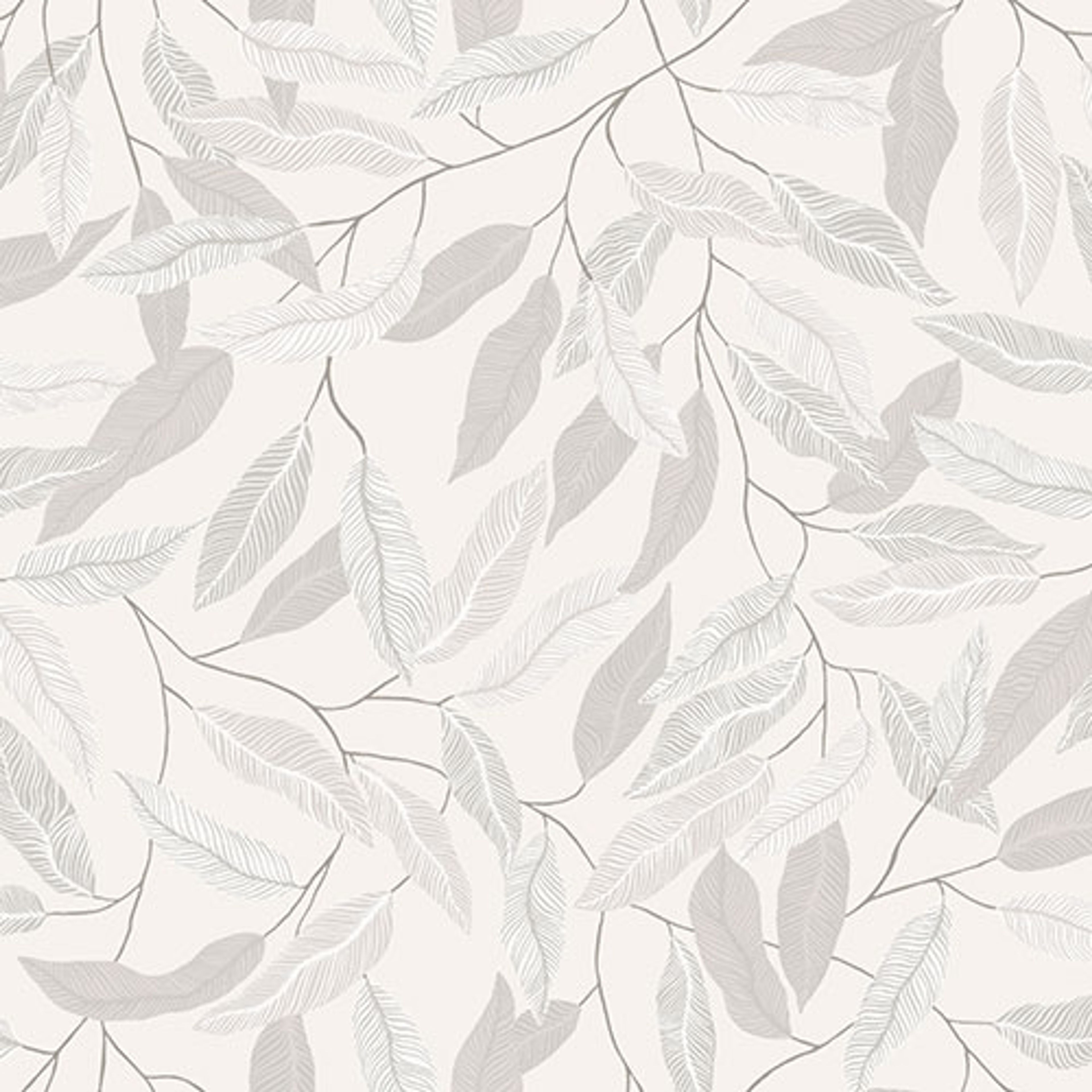 Florian tapet med botaniskt mönster i beige. Från kollektionen skogsgläntan. Nonwoven-material med förskjuten passning. Passar i vardagsrum, sovrum och matsal.