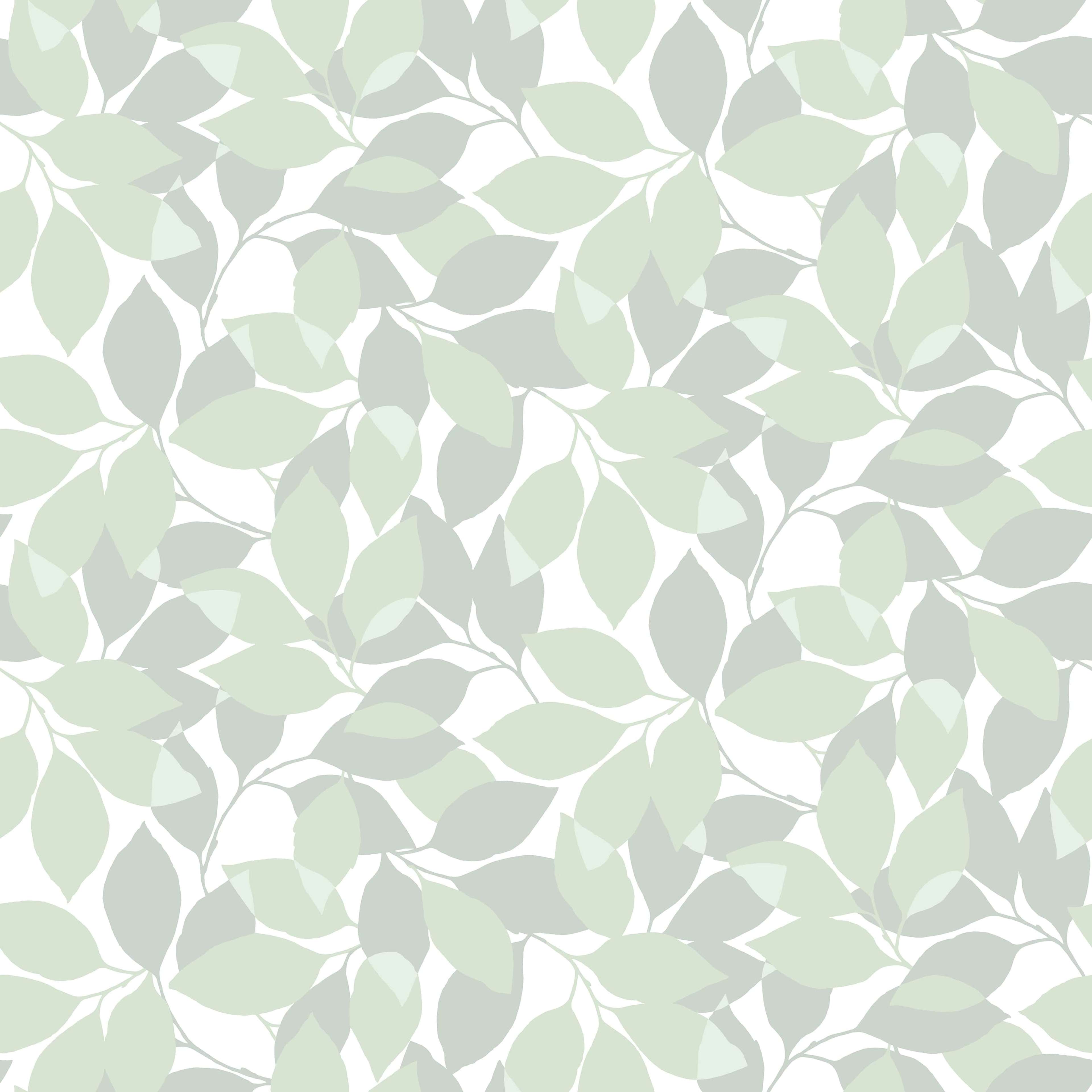 Augusti, grön tapet med botaniskt mönster i grön. Från kollektionen Blommor & Blad. Nonwoven-material med rak passning.