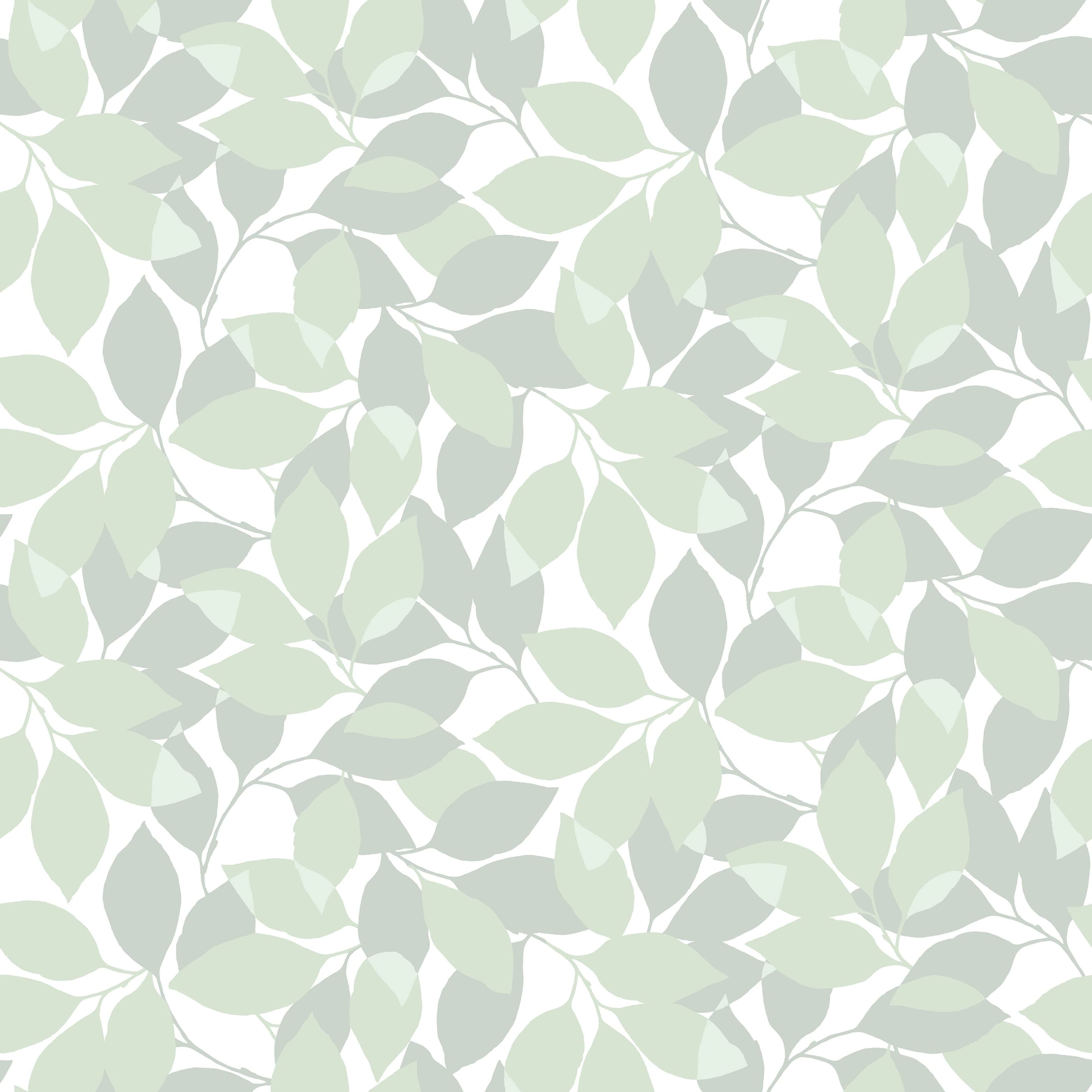Augusti, grön tapet med botaniskt mönster i grön. Från kollektionen Blommor & Blad. Nonwoven-material med rak passning.