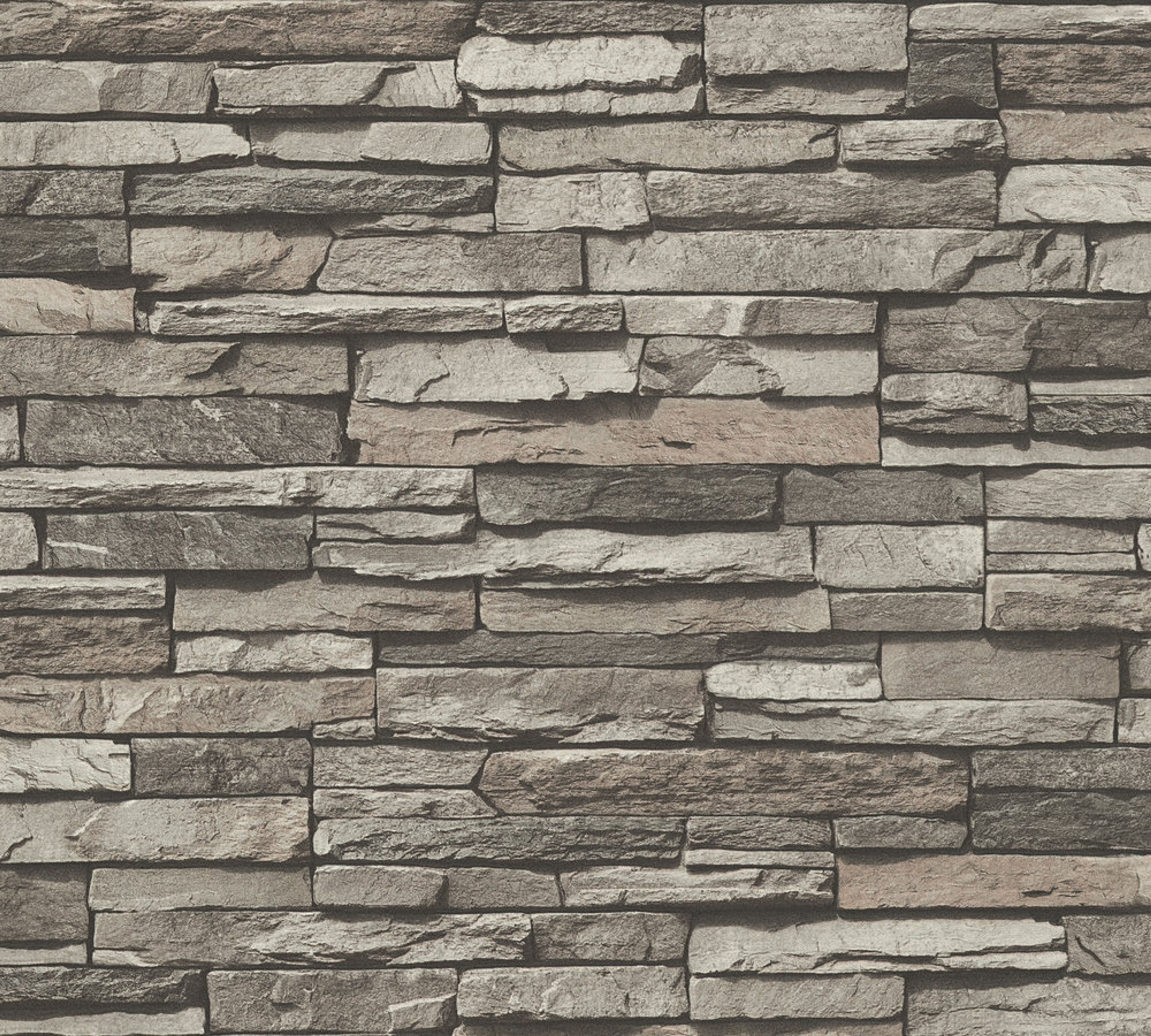 Stacked bricks, strukturtapet i grå tapet med tegelsten mönster i grå. Från kollektionen best of wood n stone 2. Nonwoven-material med förskjuten passning. Passar i vardagsrum och matsal.