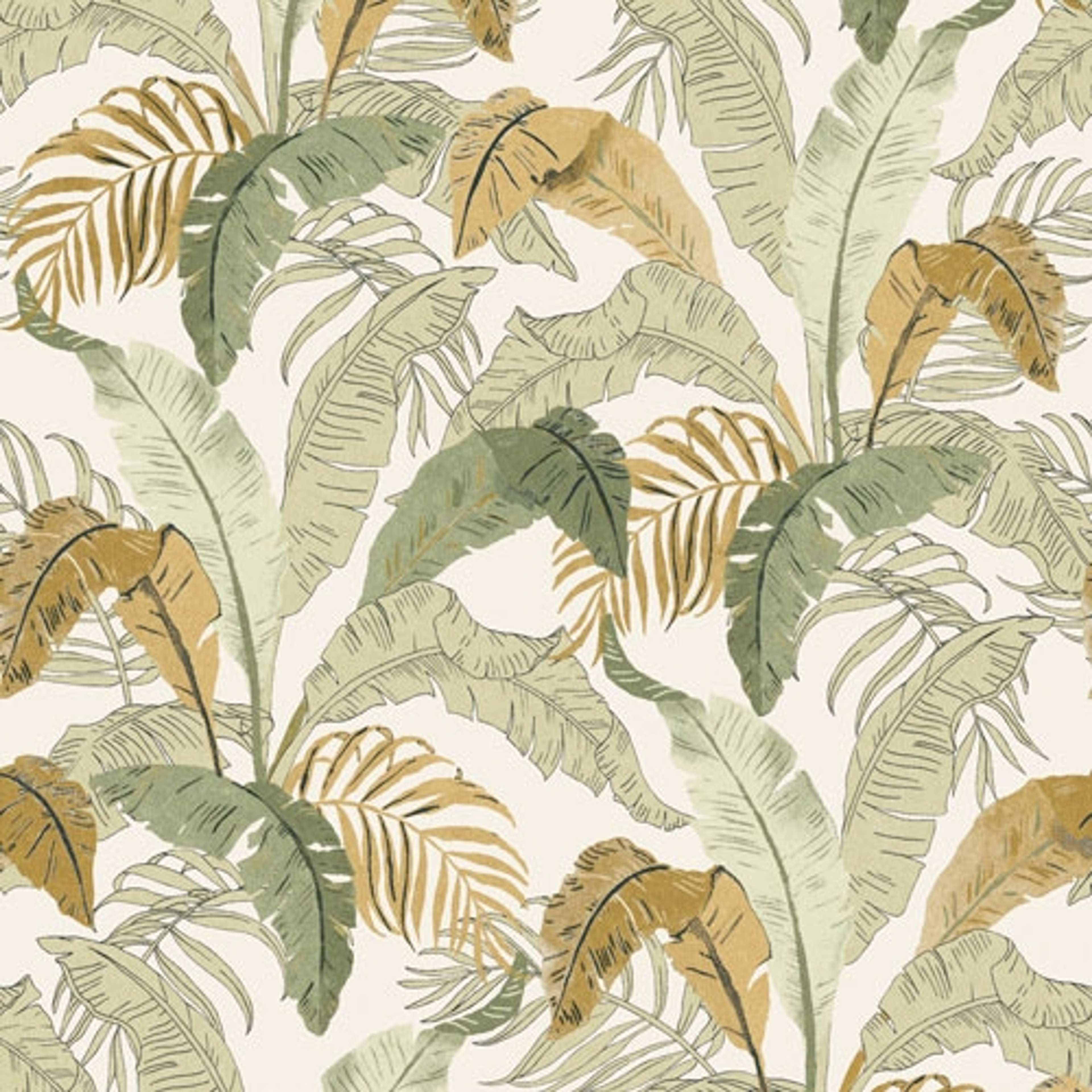 Botanic topiara tapet med botaniskt mönster i brun. Från kollektionen lotus. Nonwoven-material med rak passning.