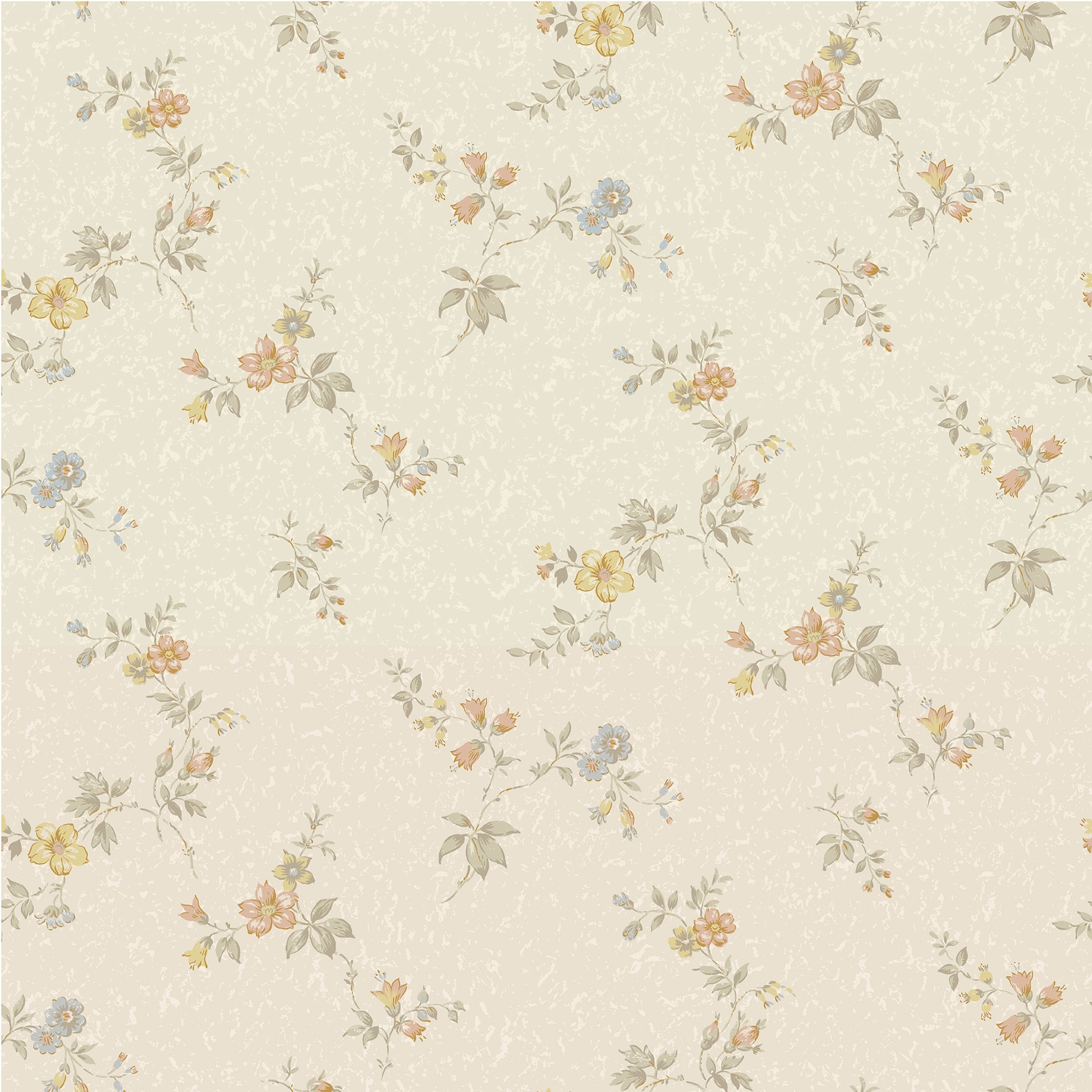 Kerstin beige tapet med blommigt mönster i beige. Från kollektionen Gammalsvenska klassiker 1850–1950. Nonwoven-material med rak passning.