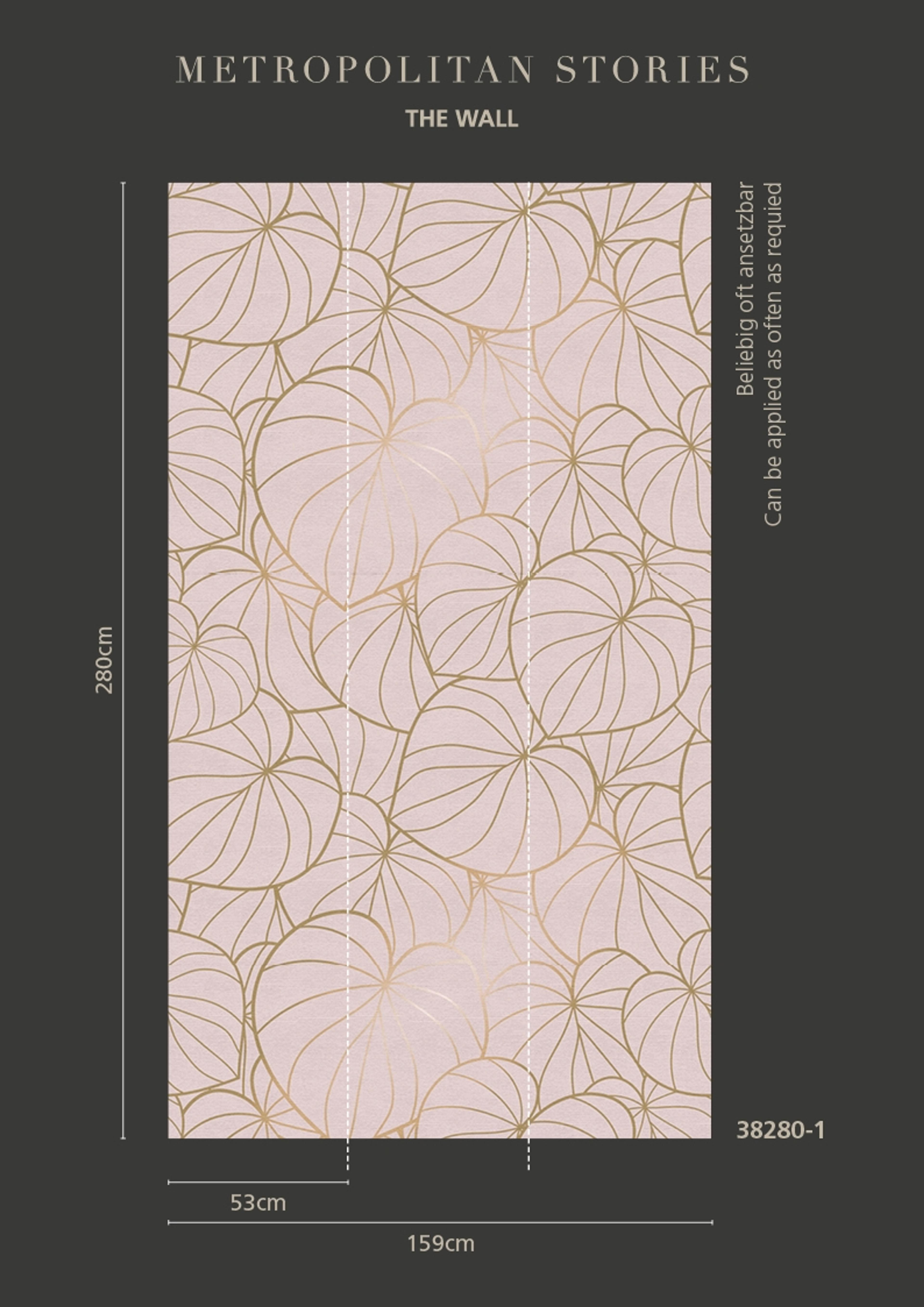 Graphics tapet med grafiskt mönster i rosa. Från kollektionen The Wall. Nonwoven-material. Passar i vardagsrum och matsal.
