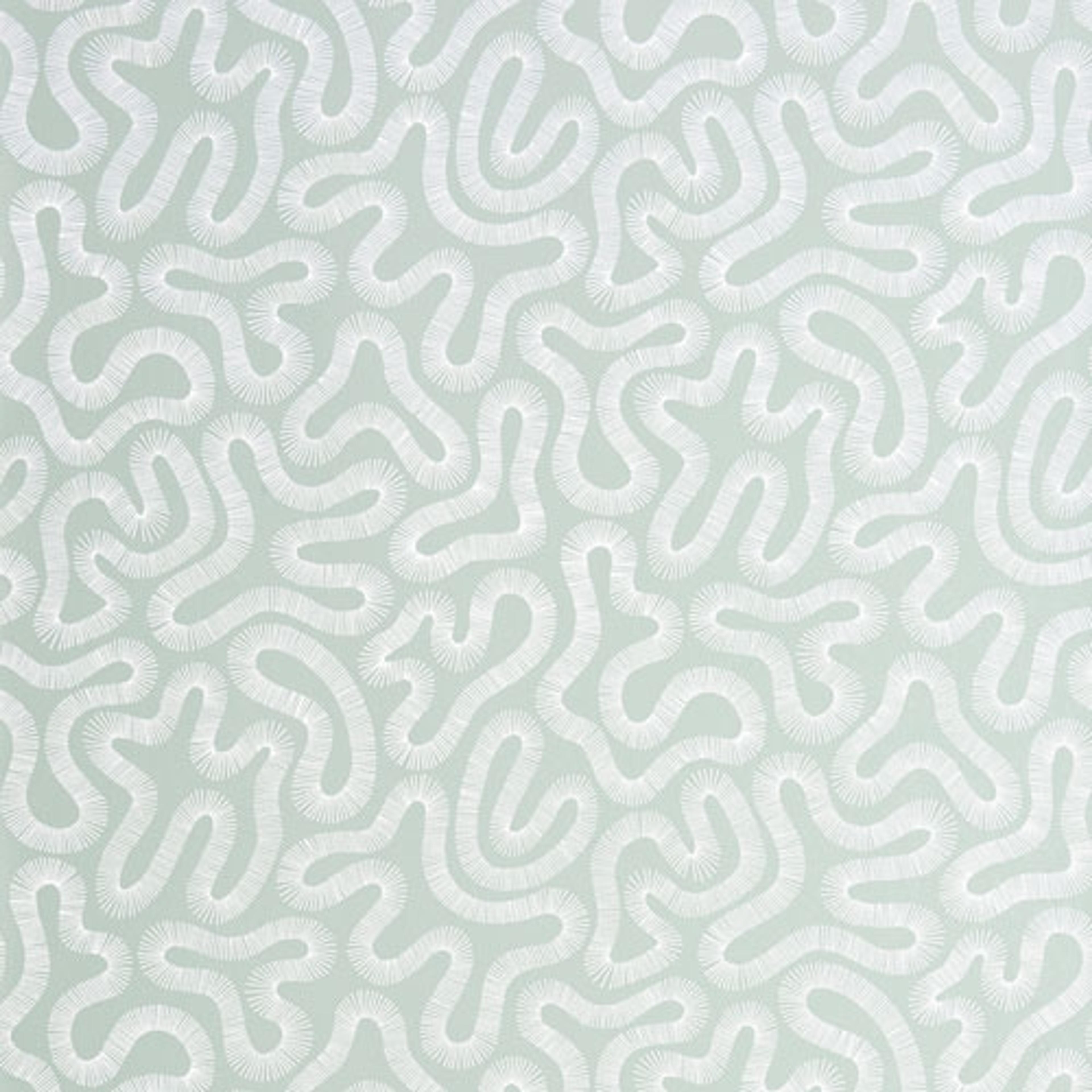 Coral Celestel tapet från Midbec med retro mönster i grå. Från kollektionen Pioneer. Nonwoven-material med förskjuten passning.