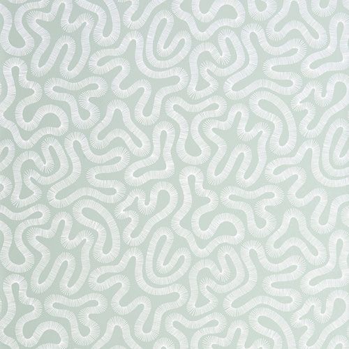 Coral Celestel tapet från Midbec med retro mönster i grå. Från kollektionen Pioneer. Nonwoven-material med förskjuten passning.