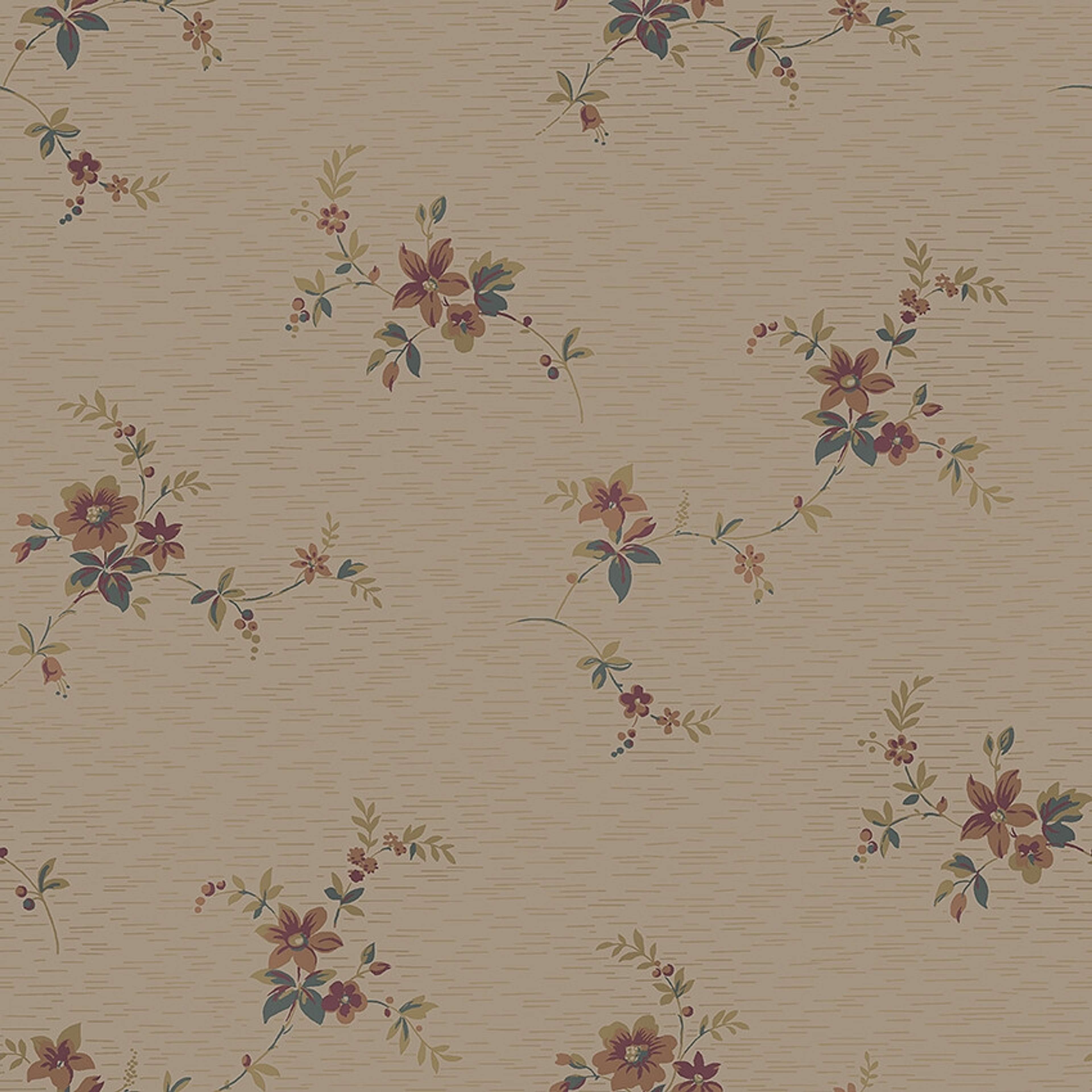 Saga tapet med blommigt mönster i röd och beige. Från kollektionen timeless traditions. Nonwoven-material med rak passning.