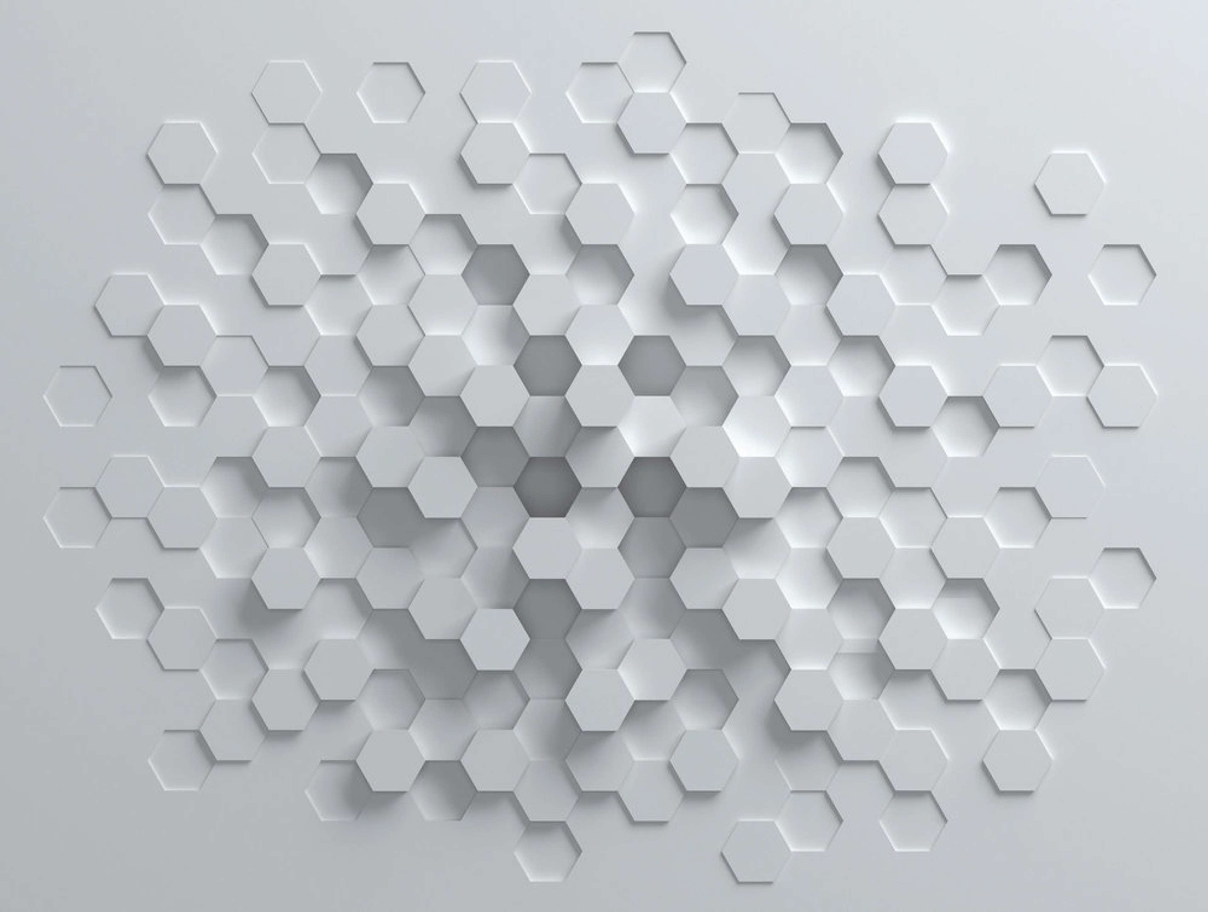 Graphics tapet med grafiskt mönster i vit och grå. Från kollektionen The Wall. Nonwoven-material. Passar i vardagsrum och matsal.