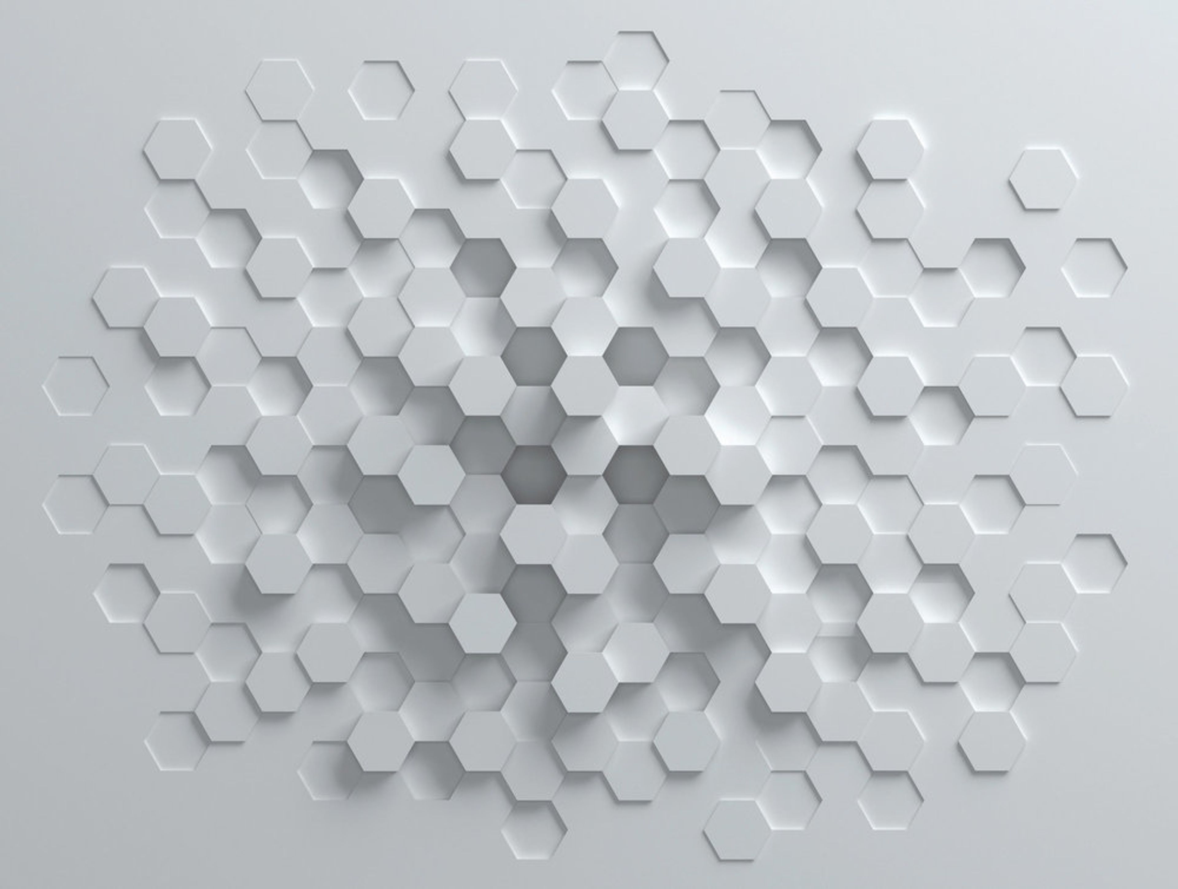 Graphics tapet med grafiskt mönster i vit och grå. Från kollektionen The Wall. Nonwoven-material. Passar i vardagsrum och matsal.