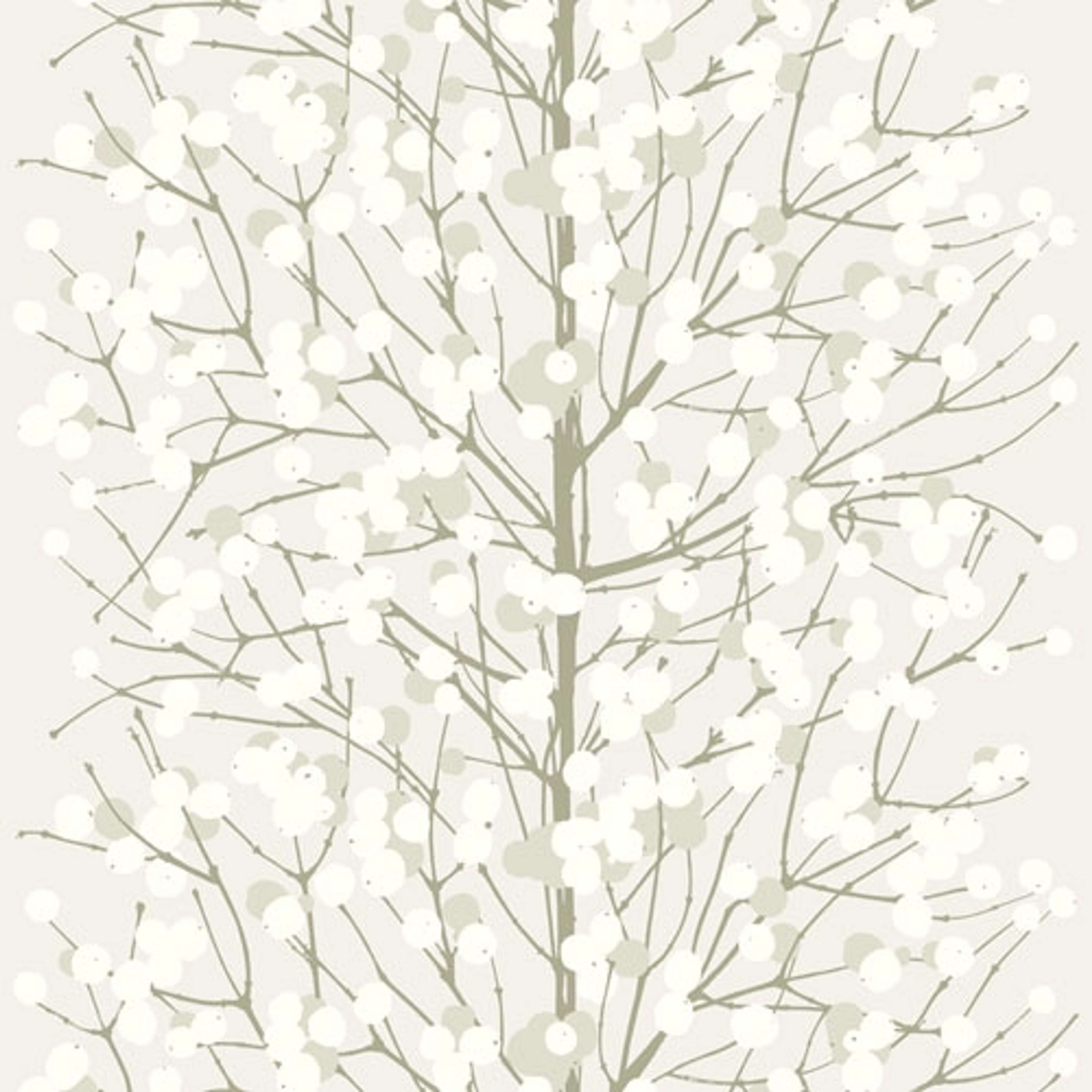 Marimekko Lumimarja, beige tapet tapet från Midbec med botaniskt mönster i beige. Från kollektionen Marimekko 5. Nonwoven-material.