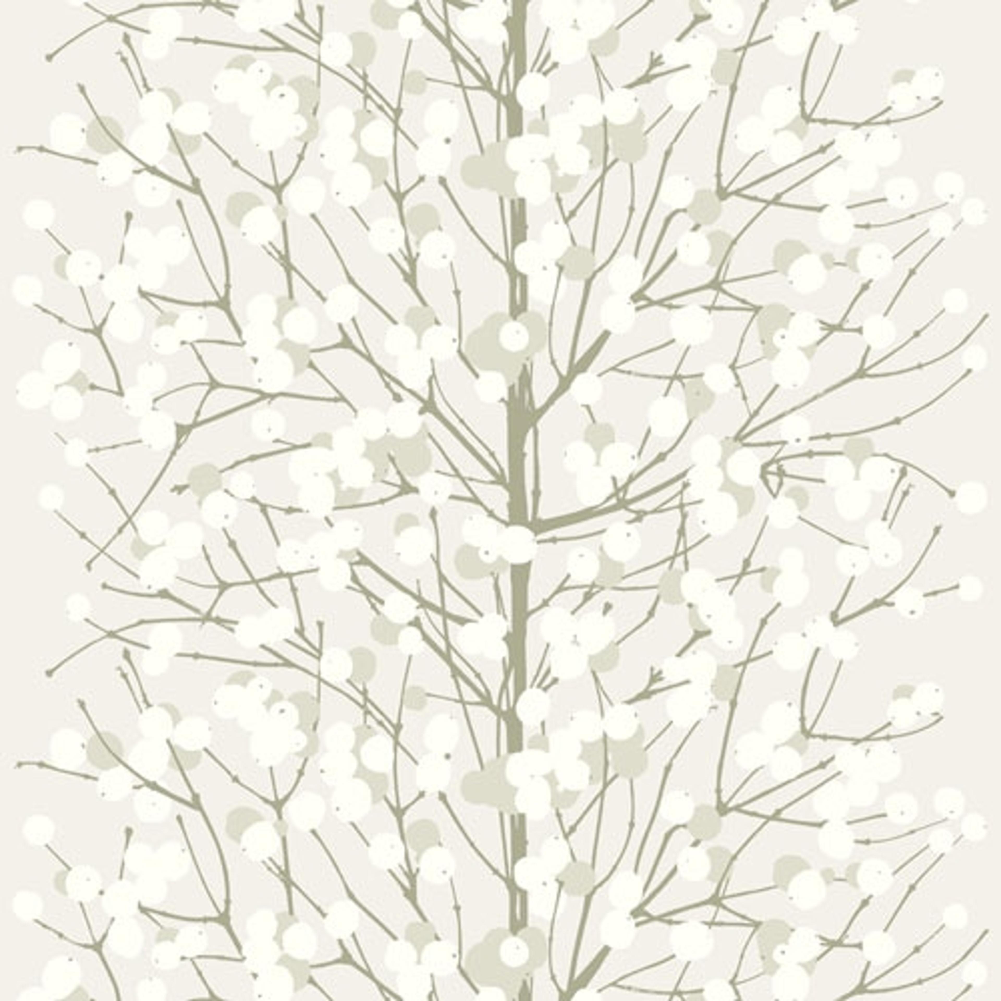 Marimekko Lumimarja, beige tapet tapet från Midbec med botaniskt mönster i beige. Från kollektionen Marimekko 5. Nonwoven-material.