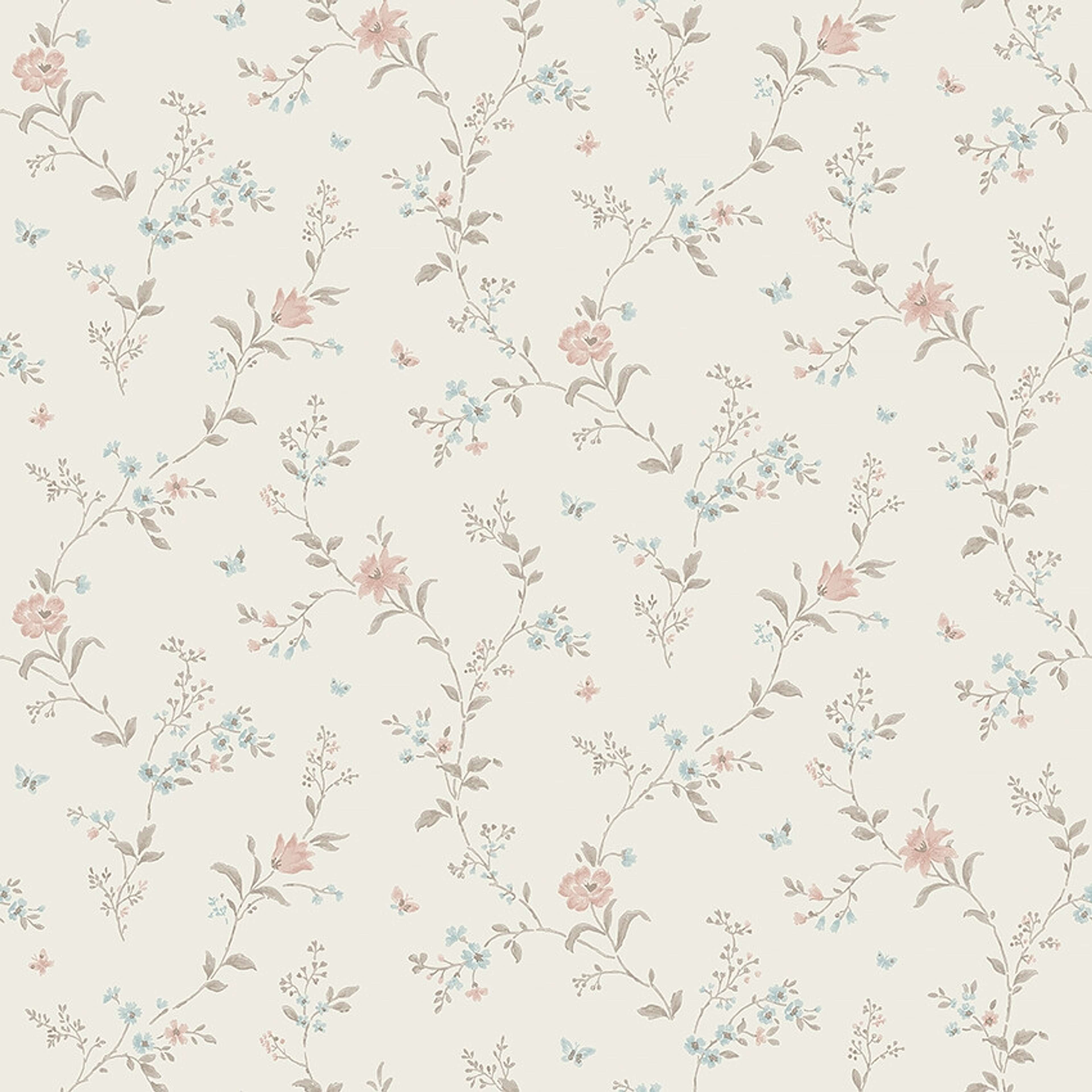 Viktoria 38754, tapet tapet med blommigt mönster i cream. Från kollektionen Borosan Hem. Nonwoven-material med rak passning.