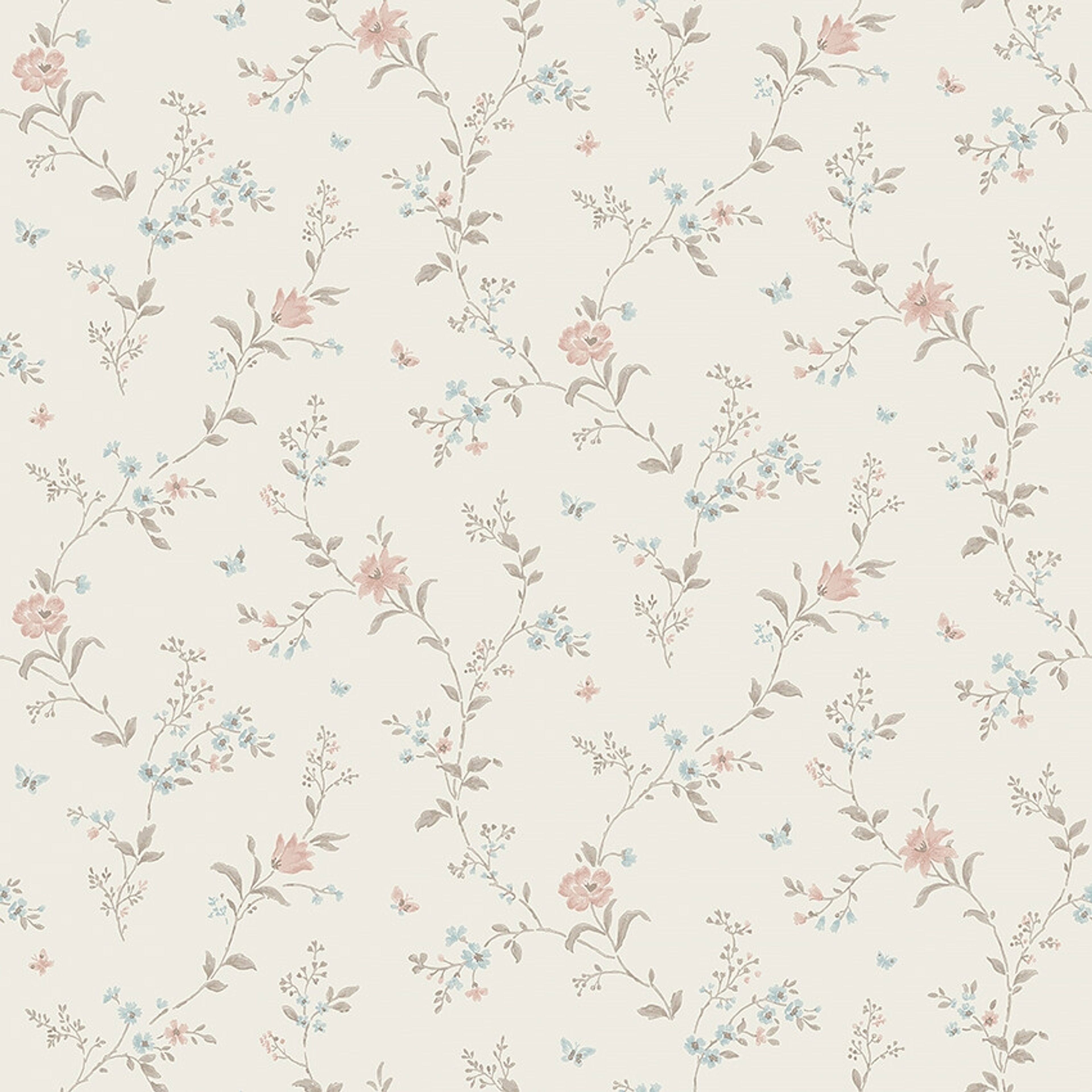 Viktoria 38754, tapet tapet med blommigt mönster i cream. Från kollektionen Borosan Hem. Nonwoven-material med rak passning.