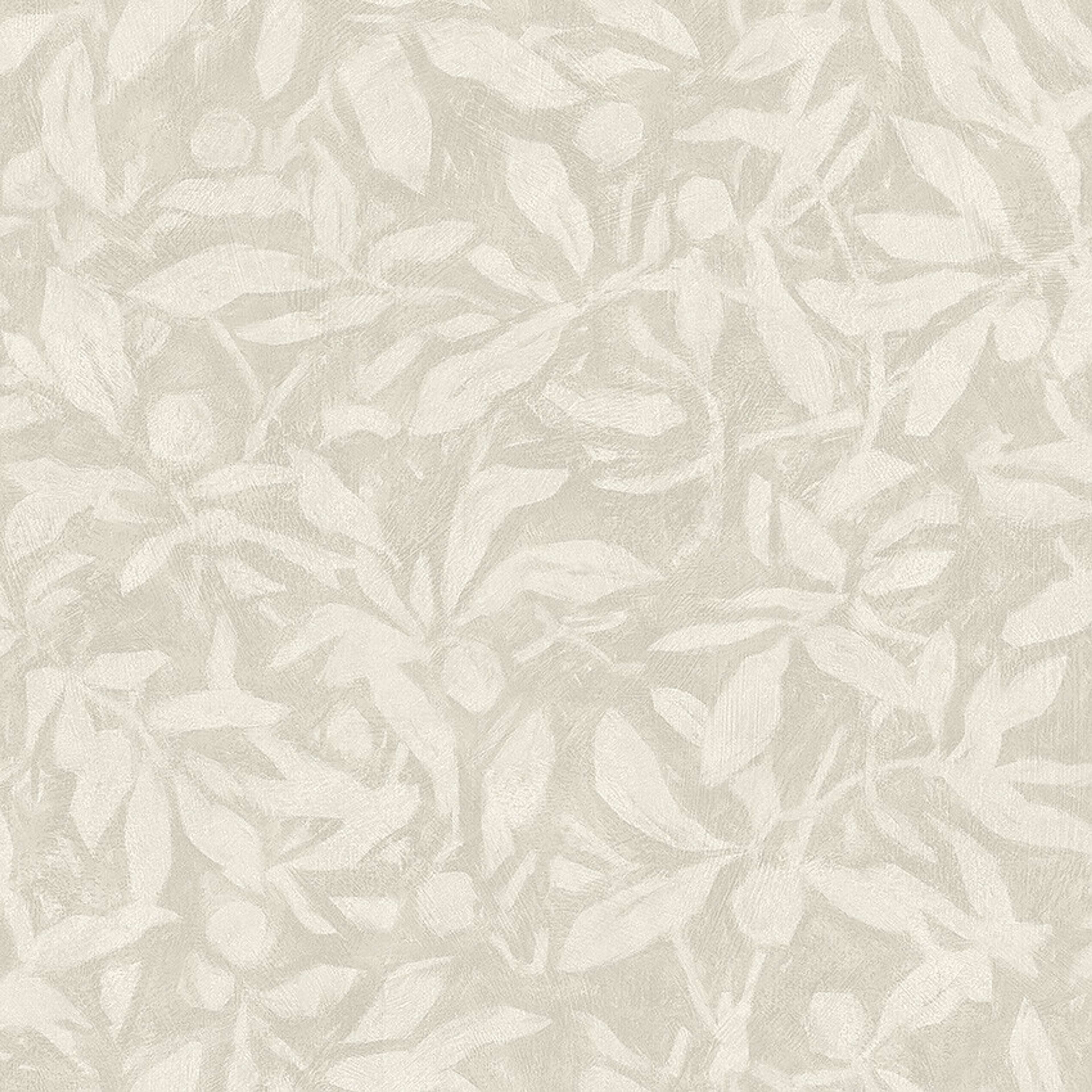 Skogsparken tapet med botaniskt mönster i beige. Från kollektionen Alla Tiders Hus. Nonwoven-material med förskjuten passning. Passar i vardagsrum, matsal och kök.