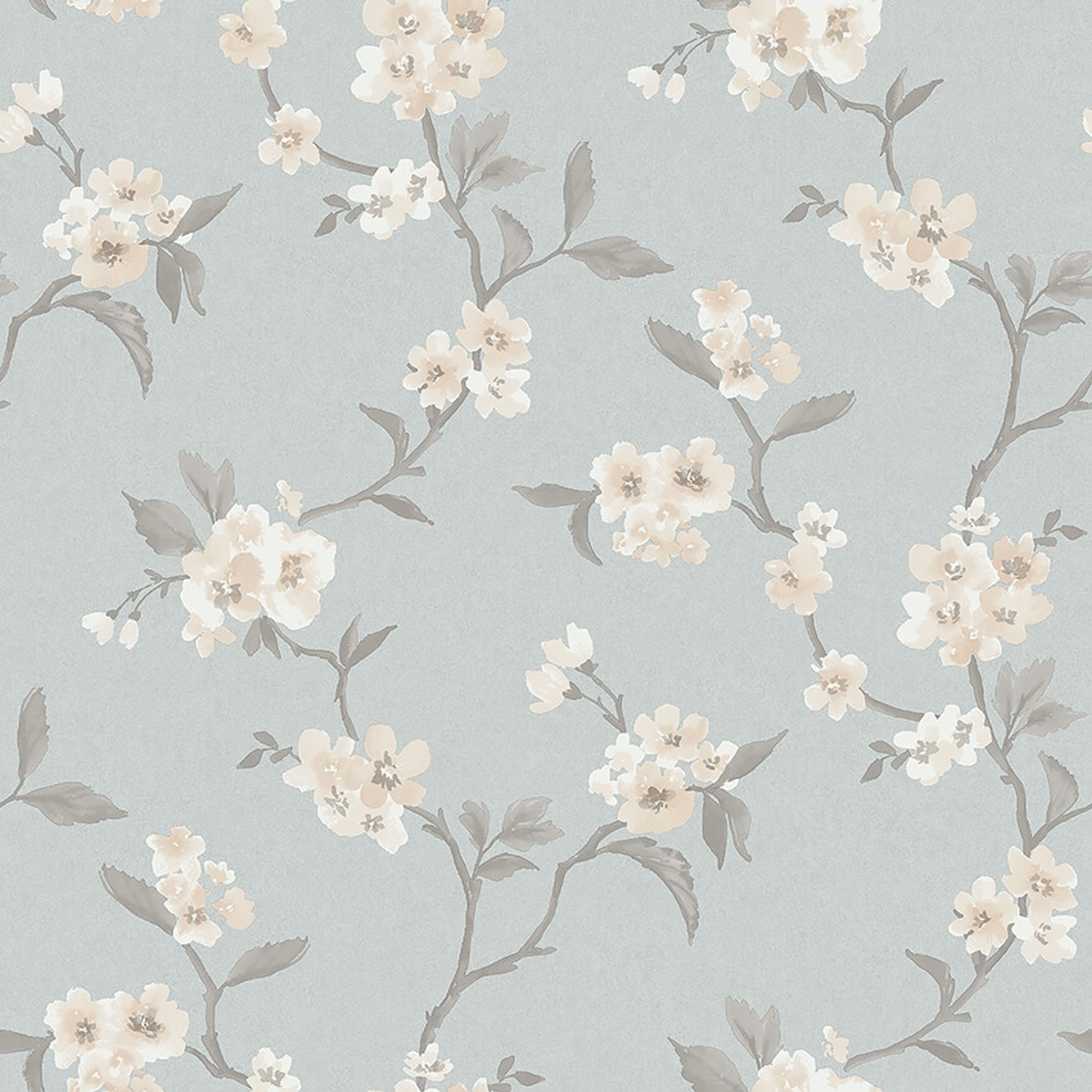 Marie 38750, tapet tapet med blommigt mönster i blå. Från kollektionen Borosan Hem. Nonwoven-material med rak passning.
