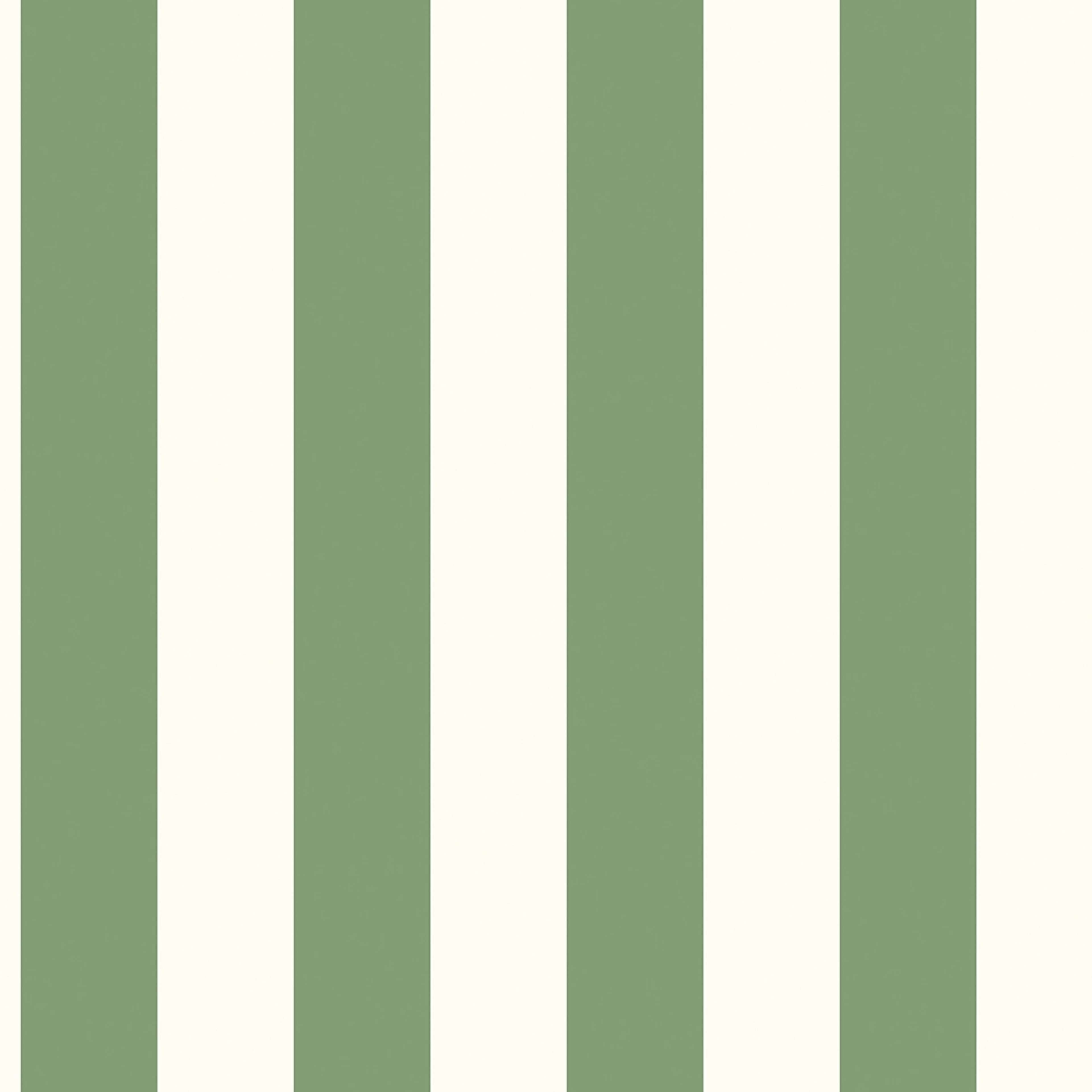 Awning Stripe tapet med randigt mönster i vit och grön. Från kollektionen Just Kitchens. Nonwoven-material.