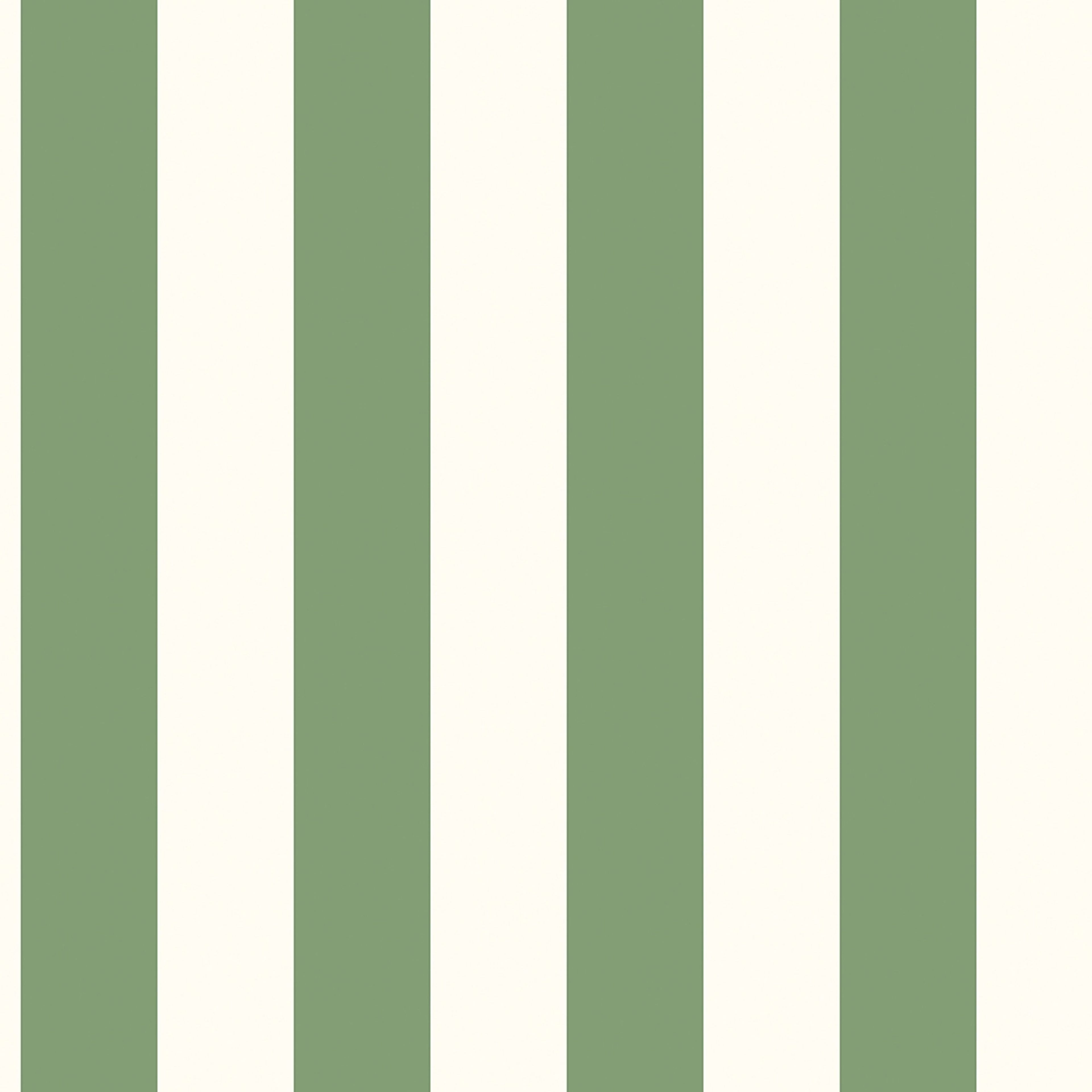 Awning Stripe tapet med randigt mönster i vit och grön. Från kollektionen Just Kitchens. Nonwoven-material.