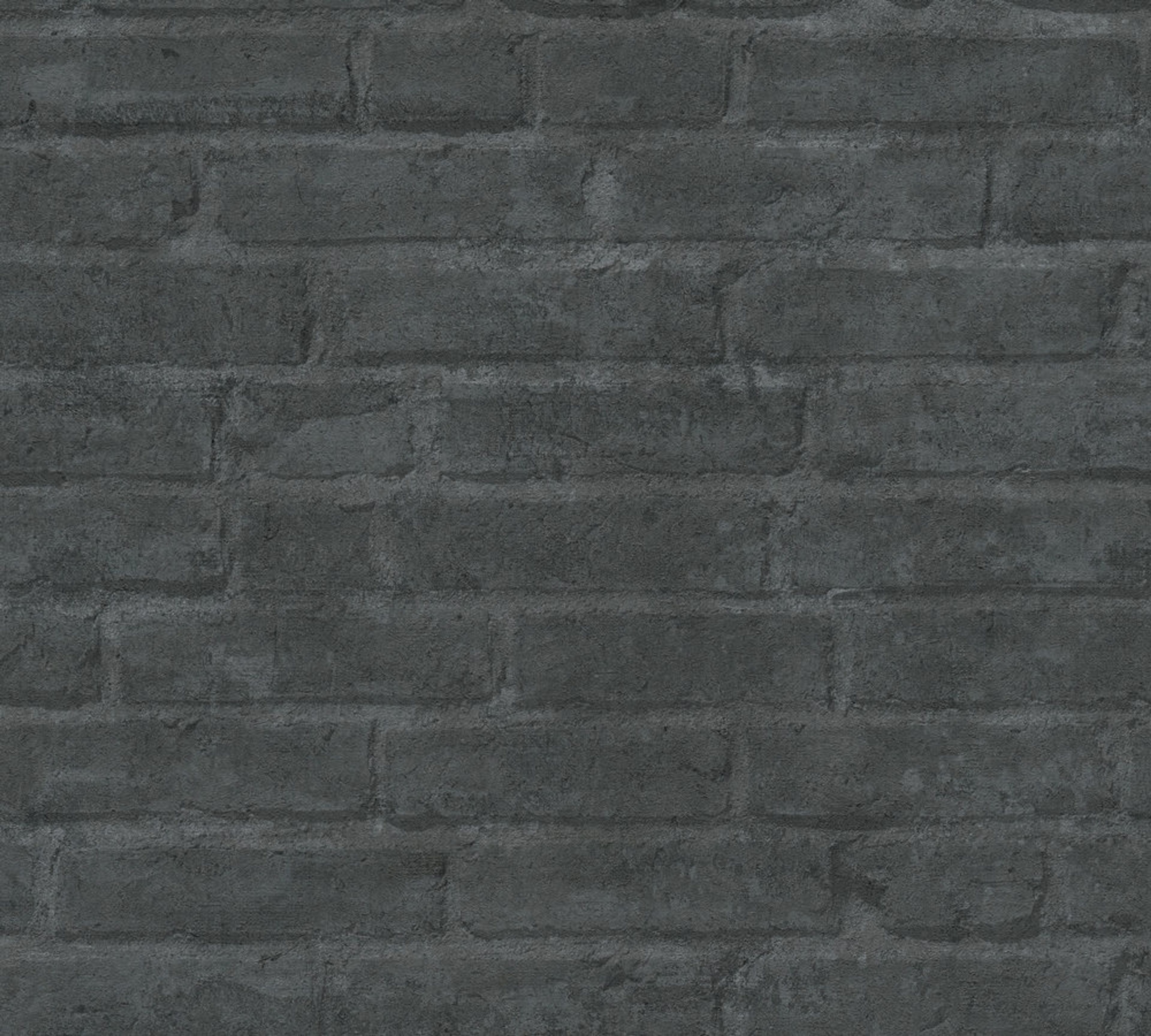 Tiles, strukturtapet i svart tapet med tegelsten mönster i svart. Från kollektionen best of wood n stone 2. Nonwoven-material med förskjuten passning. Passar i vardagsrum och matsal.