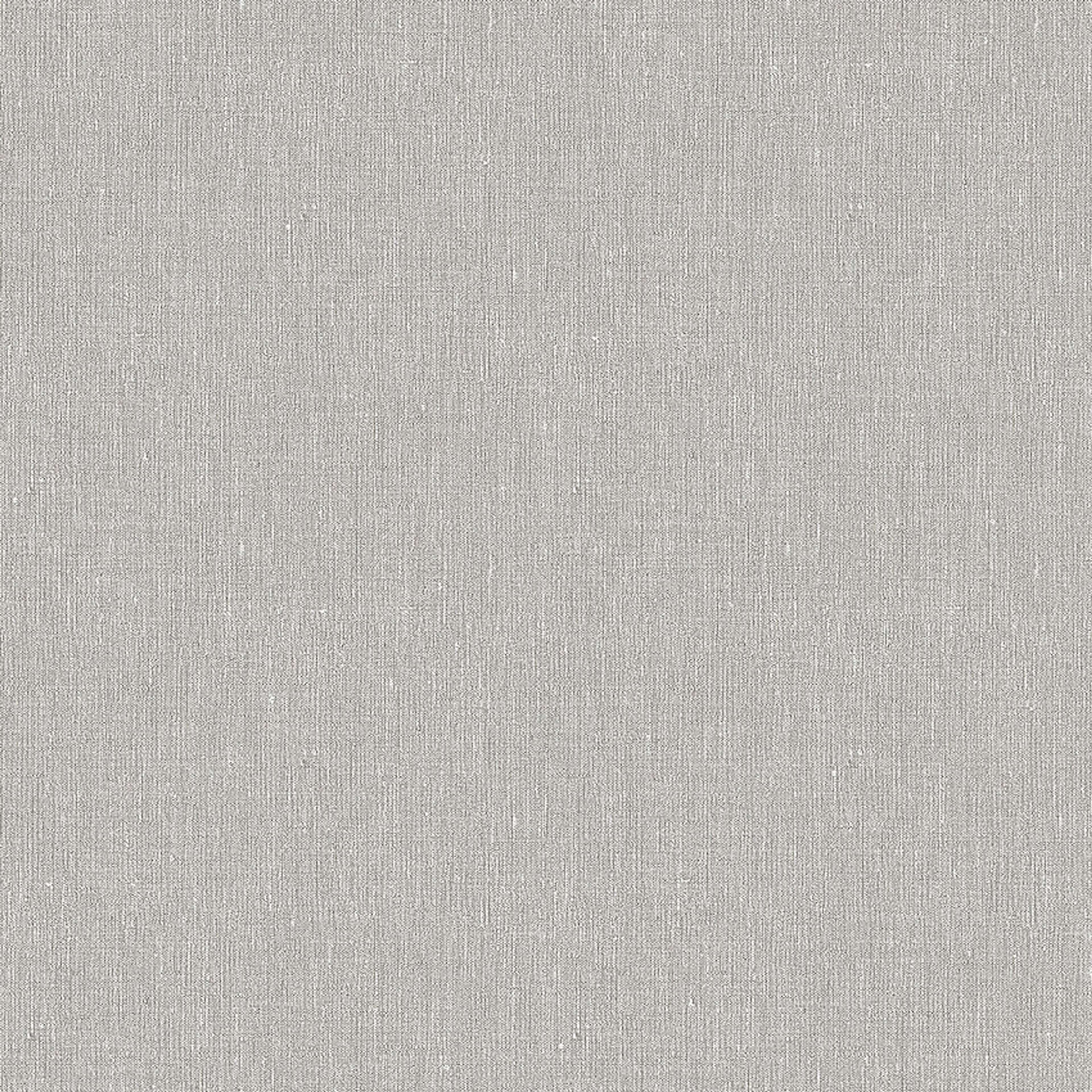 Ash Grey tapet med enfargat, textilimitation mönster i grå. Från kollektionen Linen. Nonwoven-material. Passar i vardagsrum och matsal.