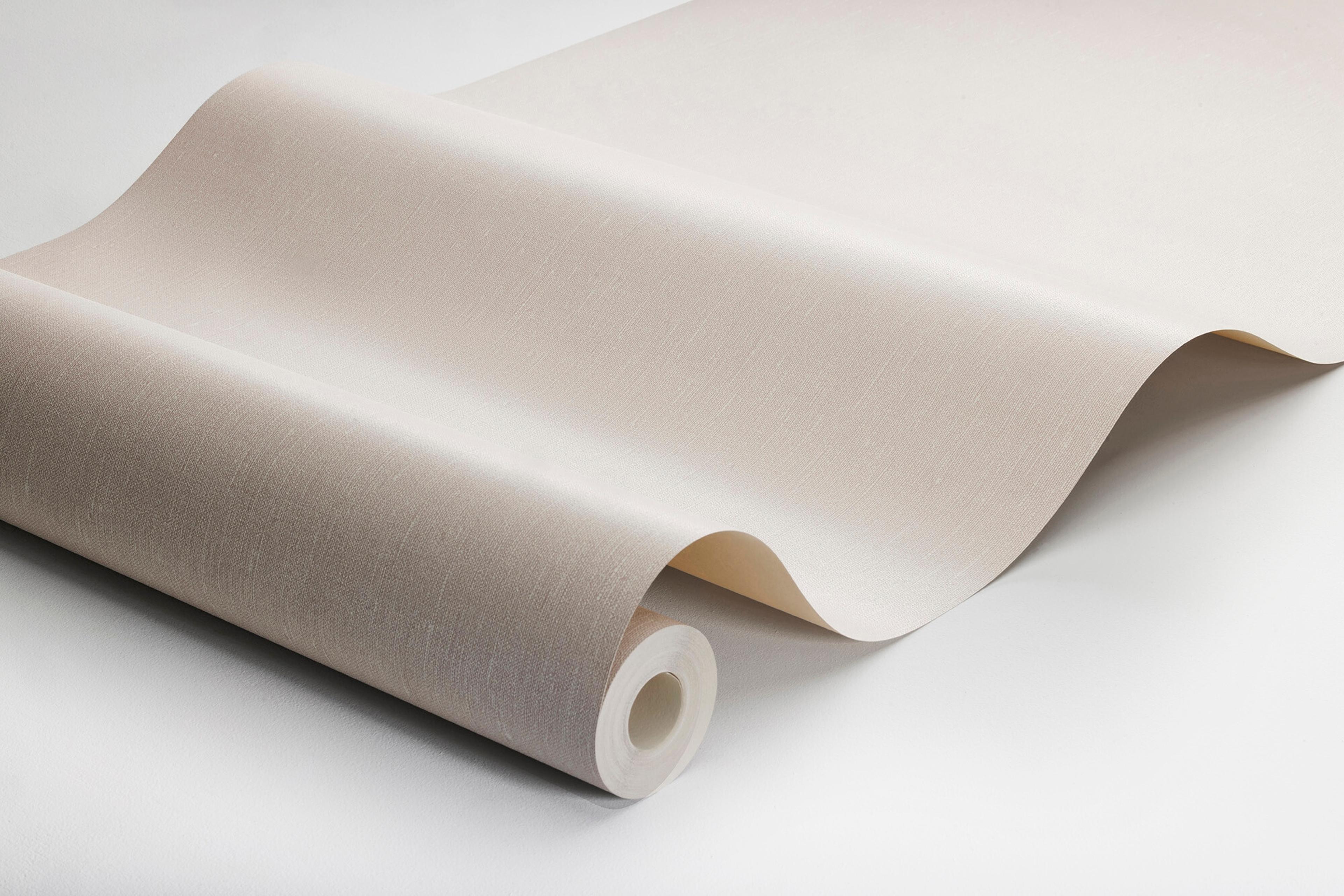 Soft Blush tapet med enfargat, textilimitation mönster i rosa. Från kollektionen Linen. Nonwoven-material. Passar i vardagsrum och matsal.