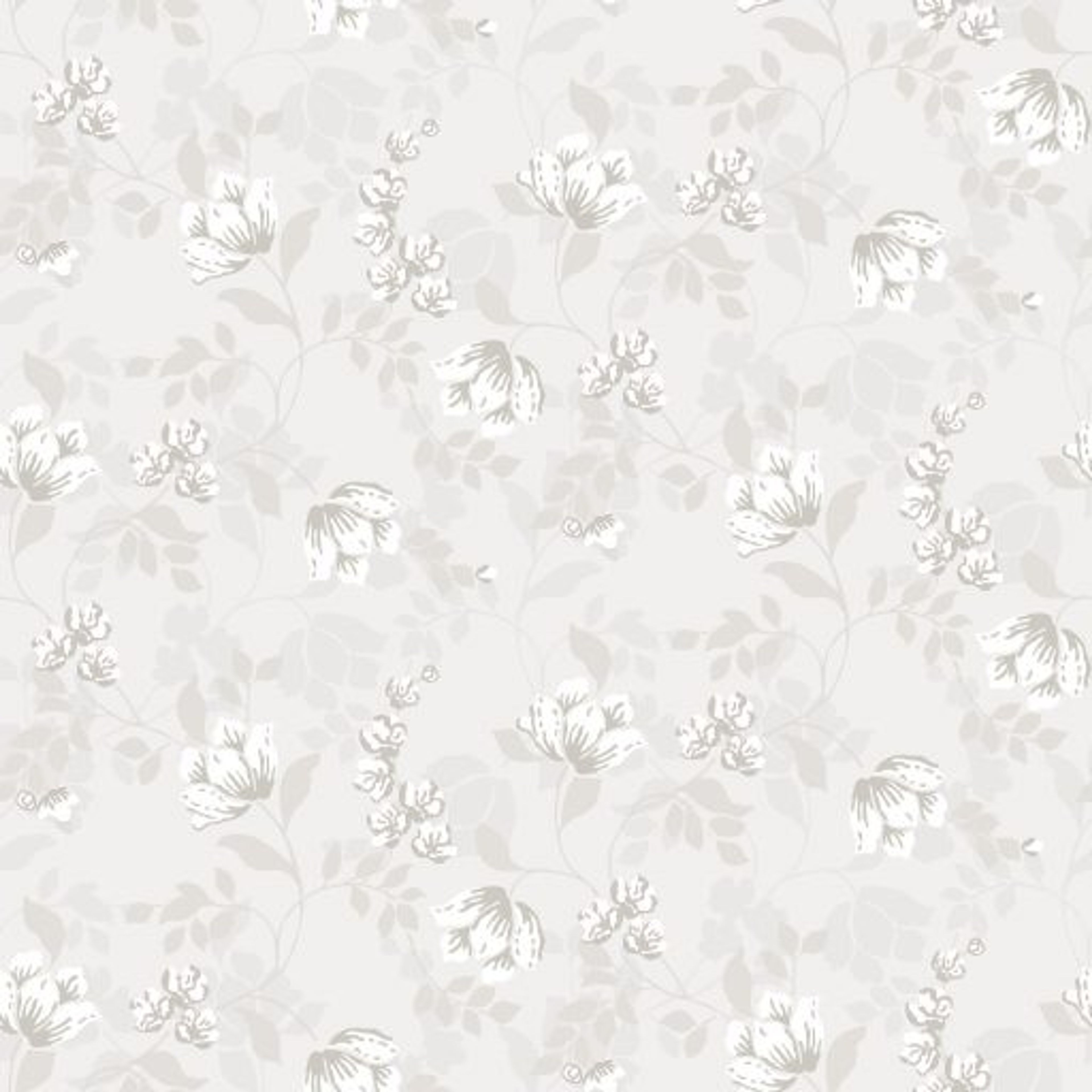Malin, Silver Grå tapet från duro med blommigt mönster i grå. Från kollektionen Spira. Nonwoven-material med rak passning.
