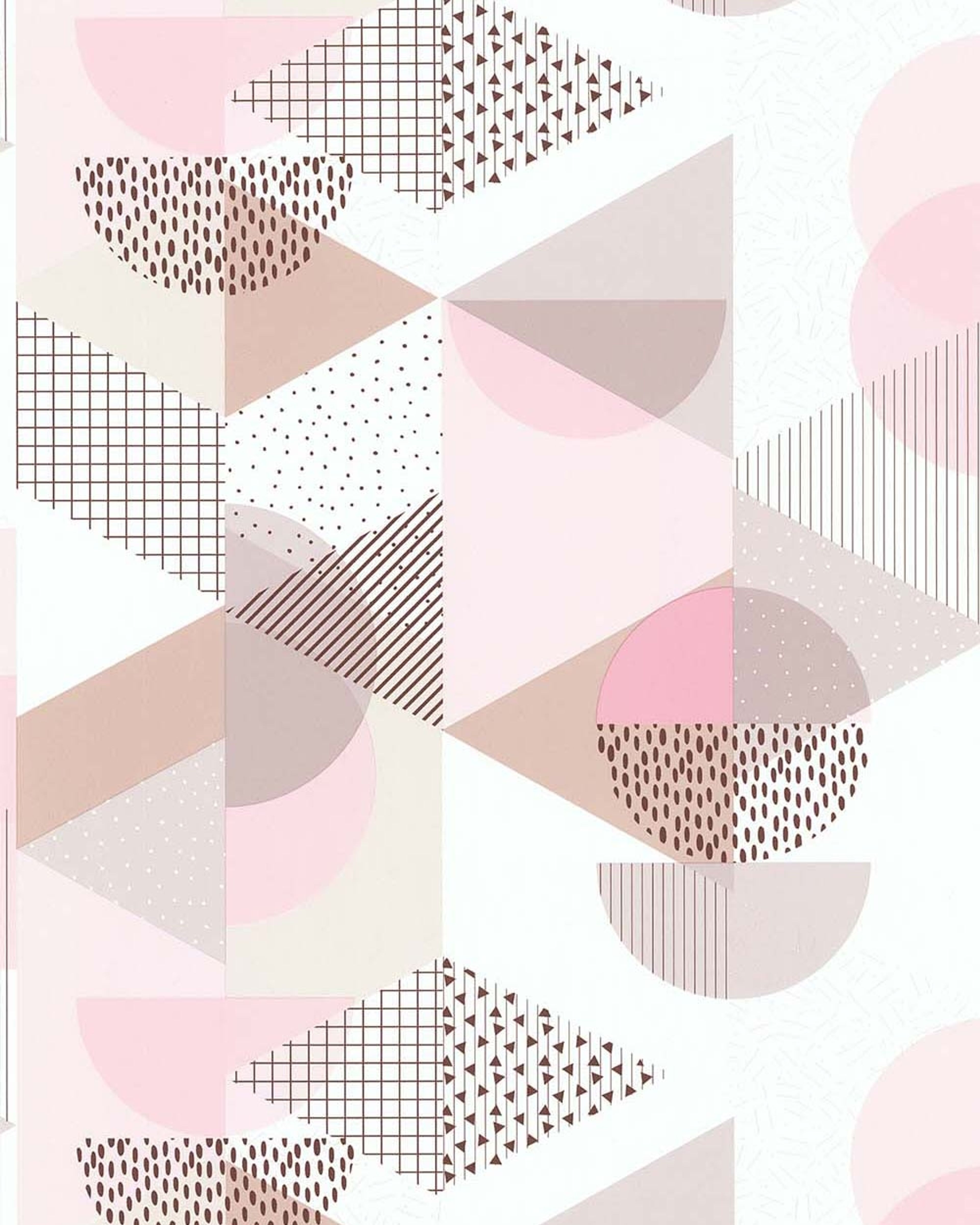 gomette rose och beige tapet med grafiskt mönster i rosa. Från kollektionen les aventures. Papper-material med förskjuten passning. Passar i vardagsrum och matsal.