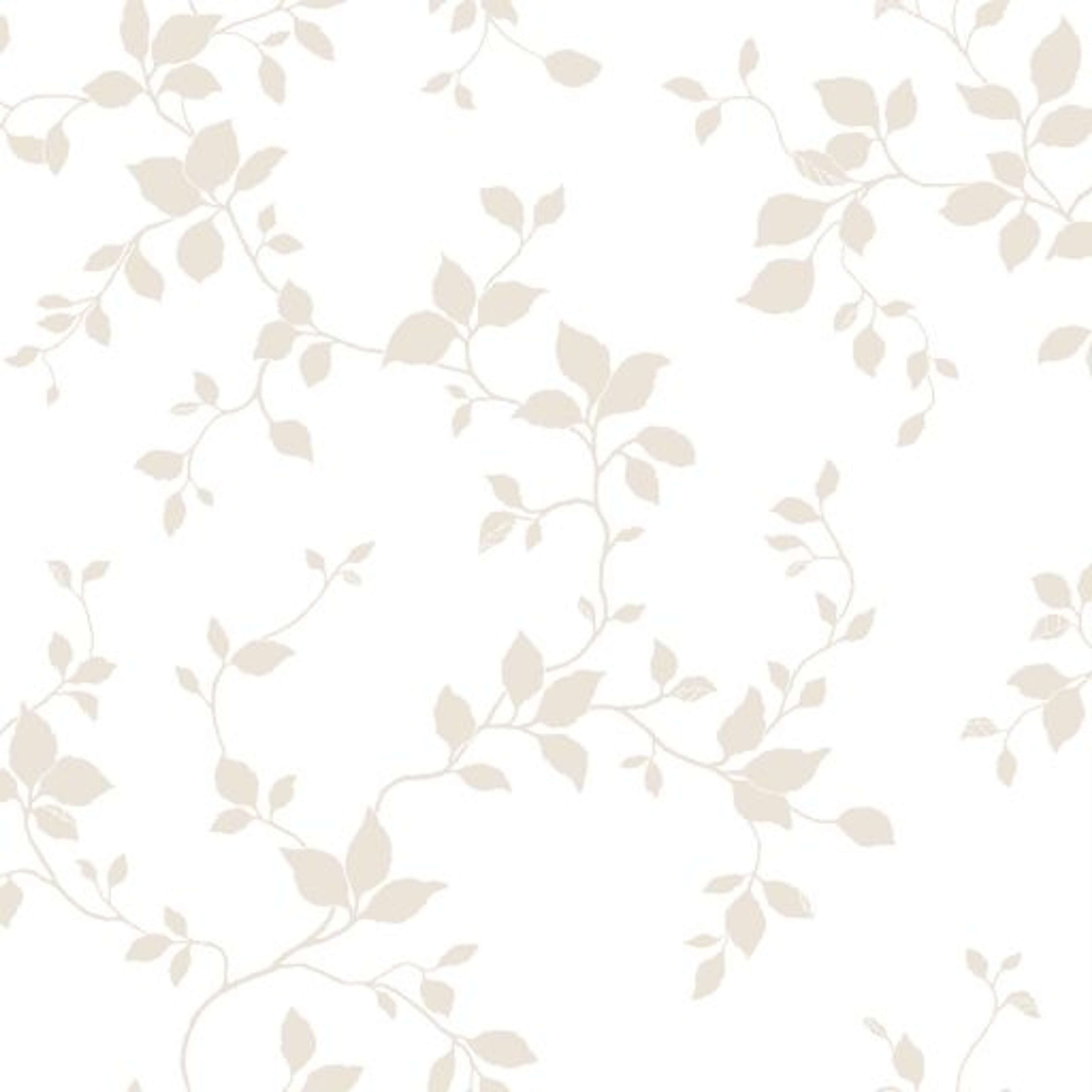 Björk, Vit tapet från duro med botaniskt mönster i vit. Från kollektionen Natur. Nonwoven-material med förskjuten passning.