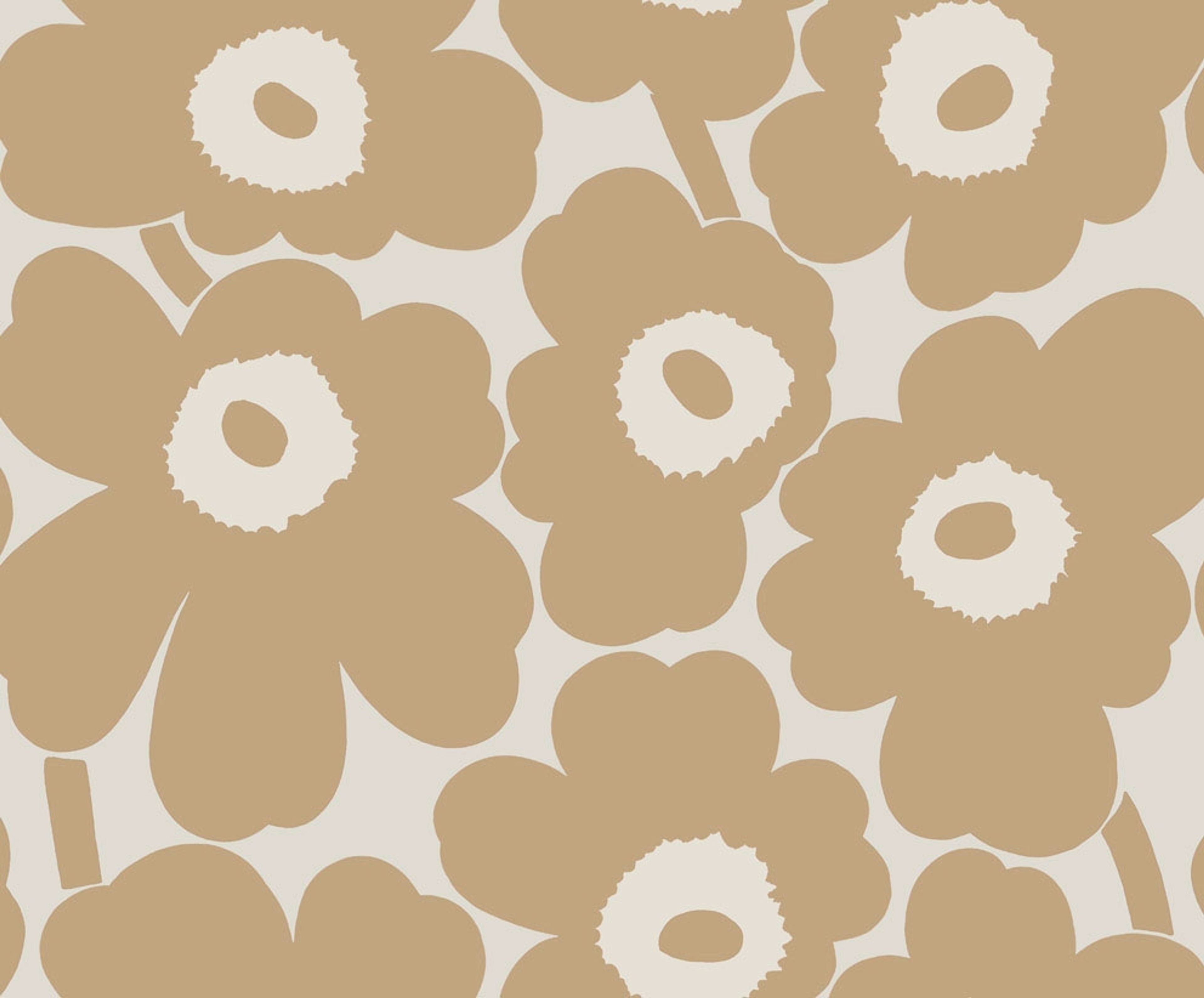 Unikko tapet med blommigt mönster i brun. Från kollektionen Marimekko 6. Nonwoven-material med förskjuten passning.