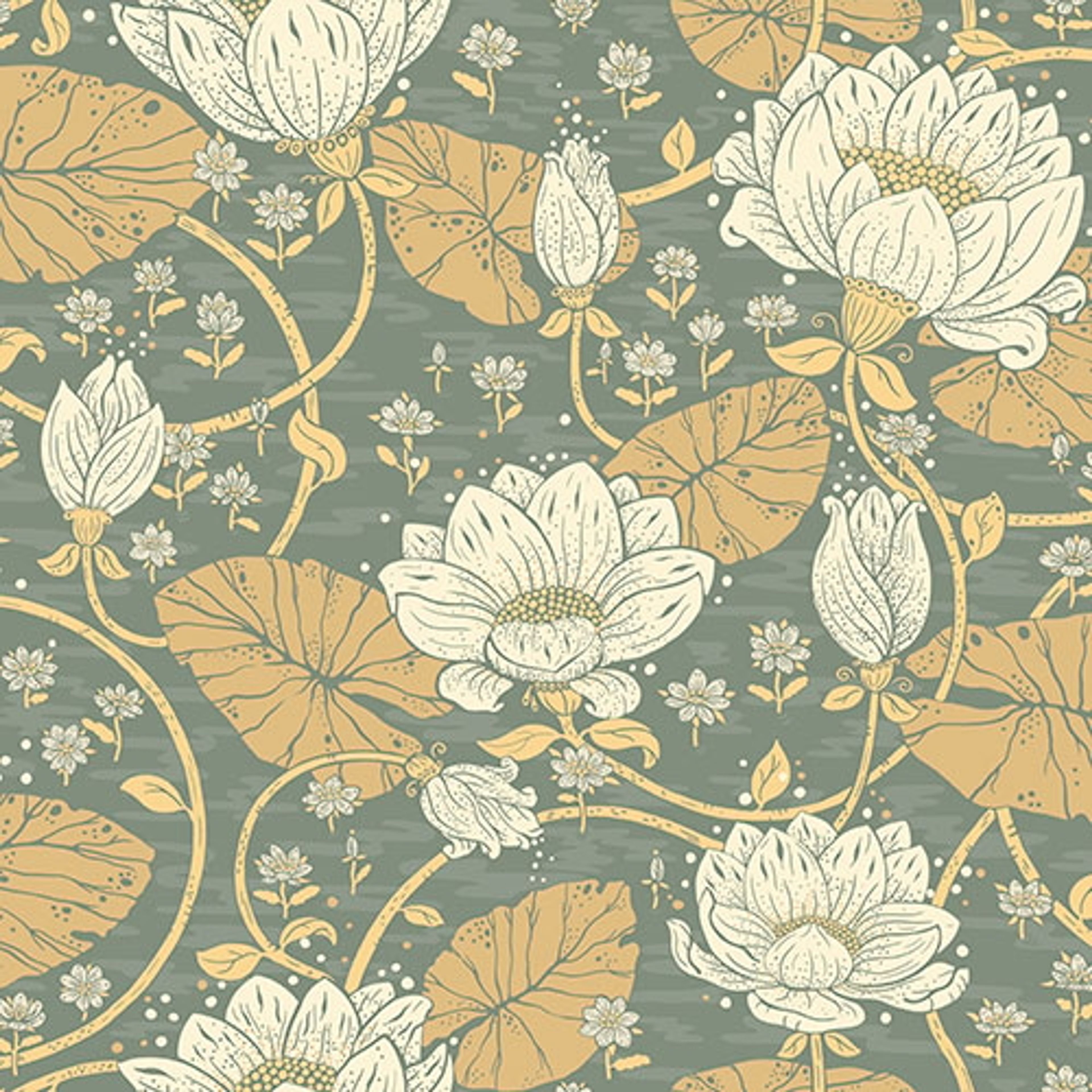 Eva tapet med blommigt mönster i vit och grå. Från kollektionen hjärterum. Nonwoven-material med förskjuten passning.
