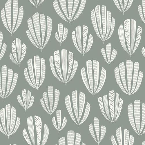 Hoja Silverbirch tapet från Midbec med geometriskt, retro mönster i grå. Från kollektionen Kinfolk. Nonwoven-material med förskjuten passning. Vintage-stil.