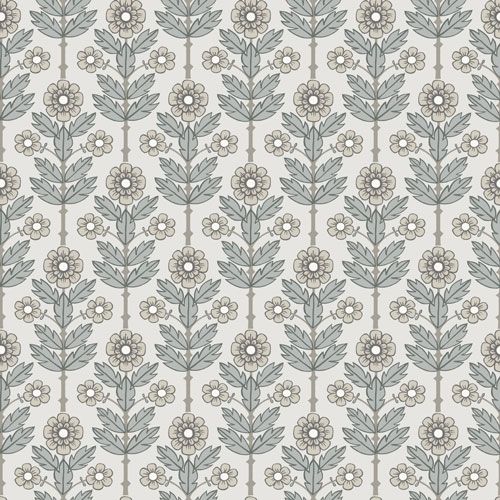 Othilia storblommig, ljus tapet från Midbec med blommigt mönster i vit. Från kollektionen Lyckebo. Nonwoven-material med rak passning.