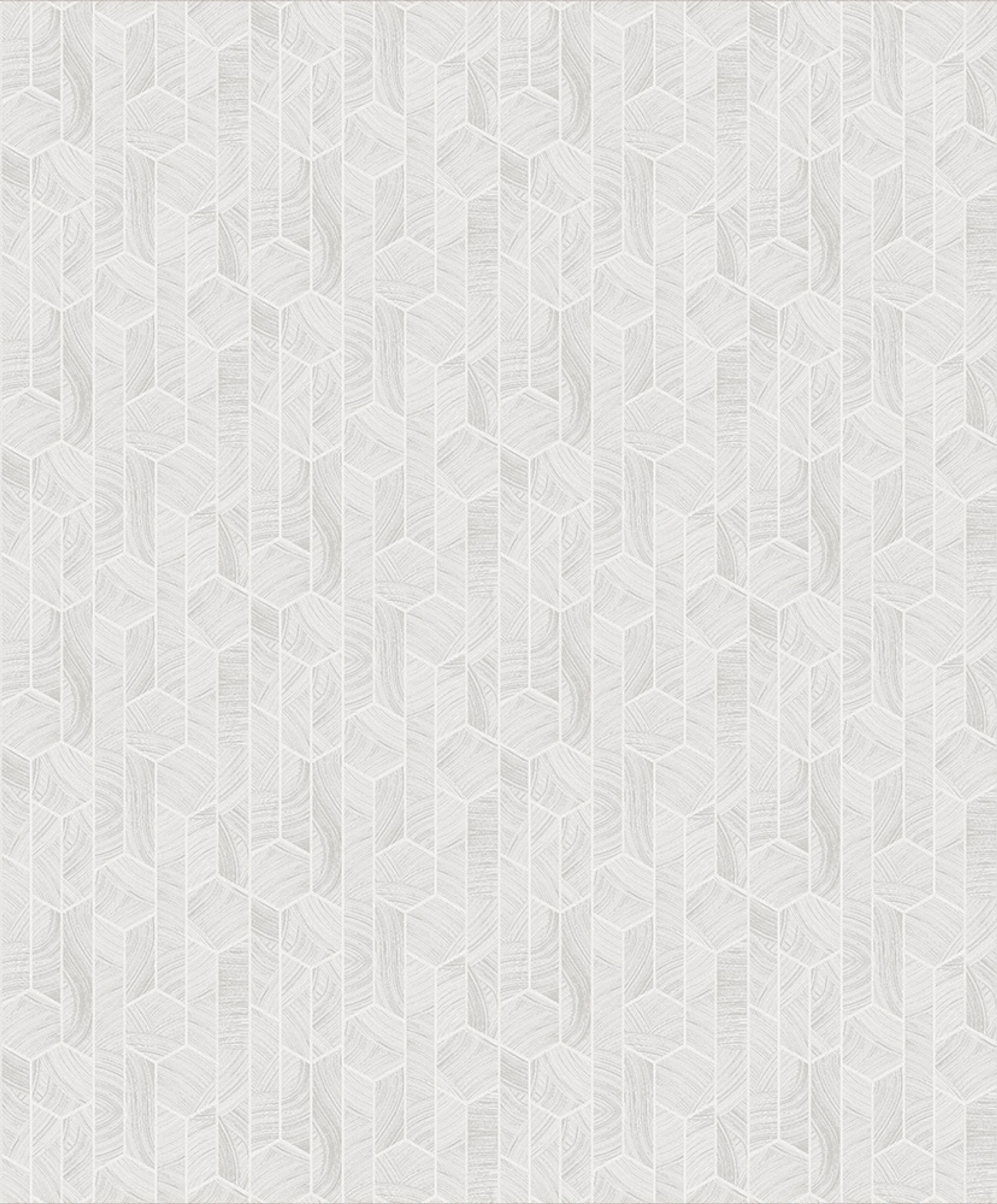 Kantha Mist tapet med geometriskt mönster i vit. Från kollektionen Summer. Nonwoven-material med rak passning.