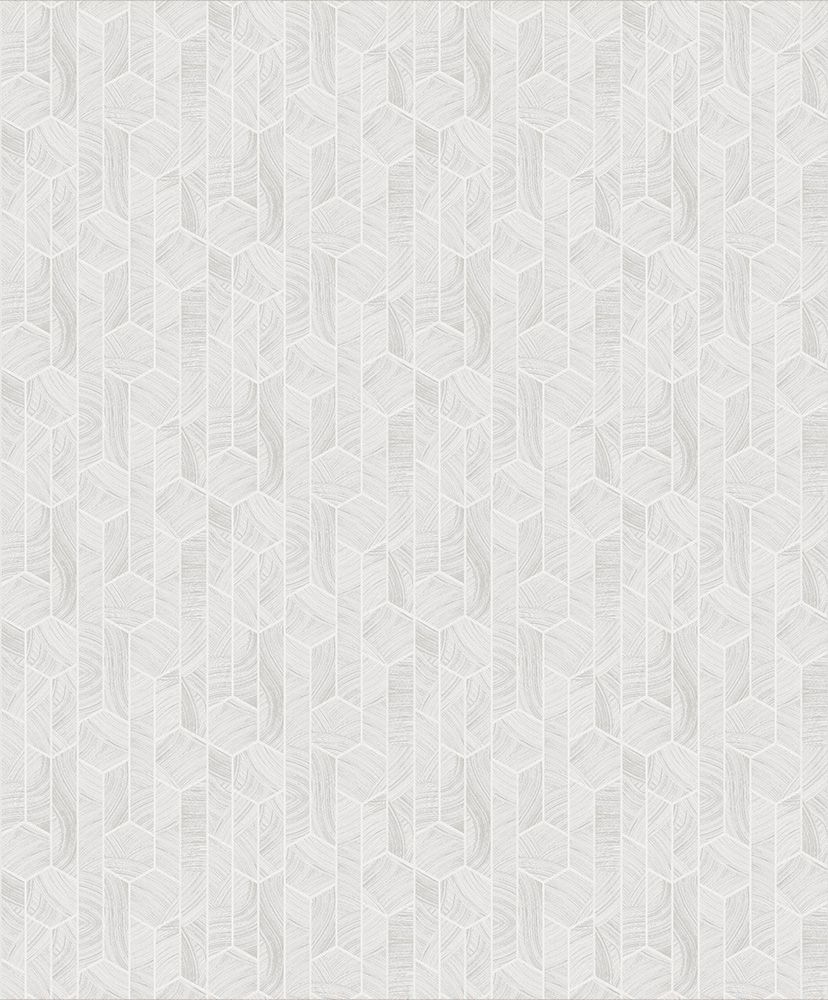Kantha Mist tapet med geometriskt mönster i vit. Från kollektionen Summer. Nonwoven-material med rak passning.
