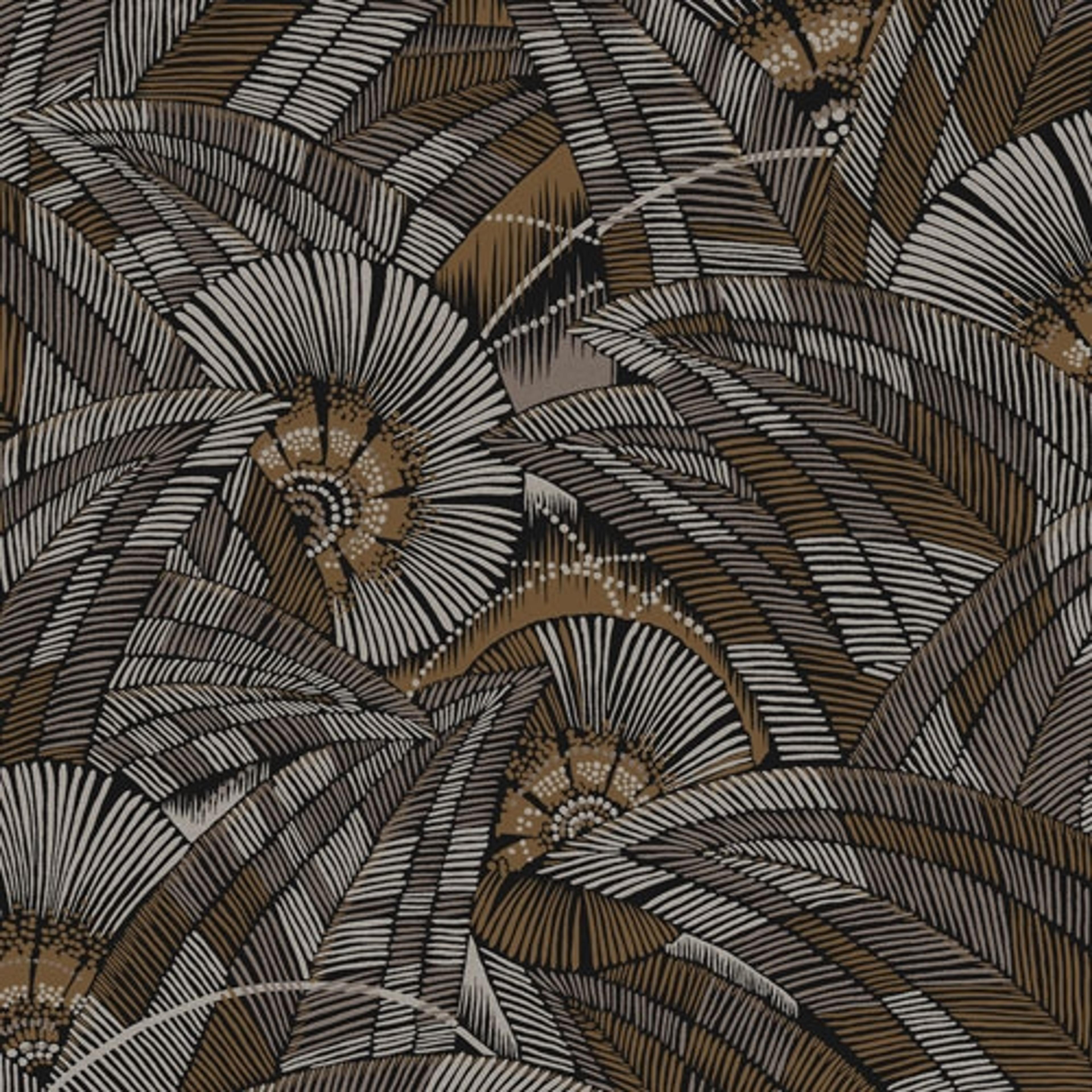 Bali Bamboo tapet tapet från Midbec med botaniskt mönster i svart. Från kollektionen Tribute. Nonwoven-material med förskjuten passning. Passar i vardagsrum, matsal och hall.