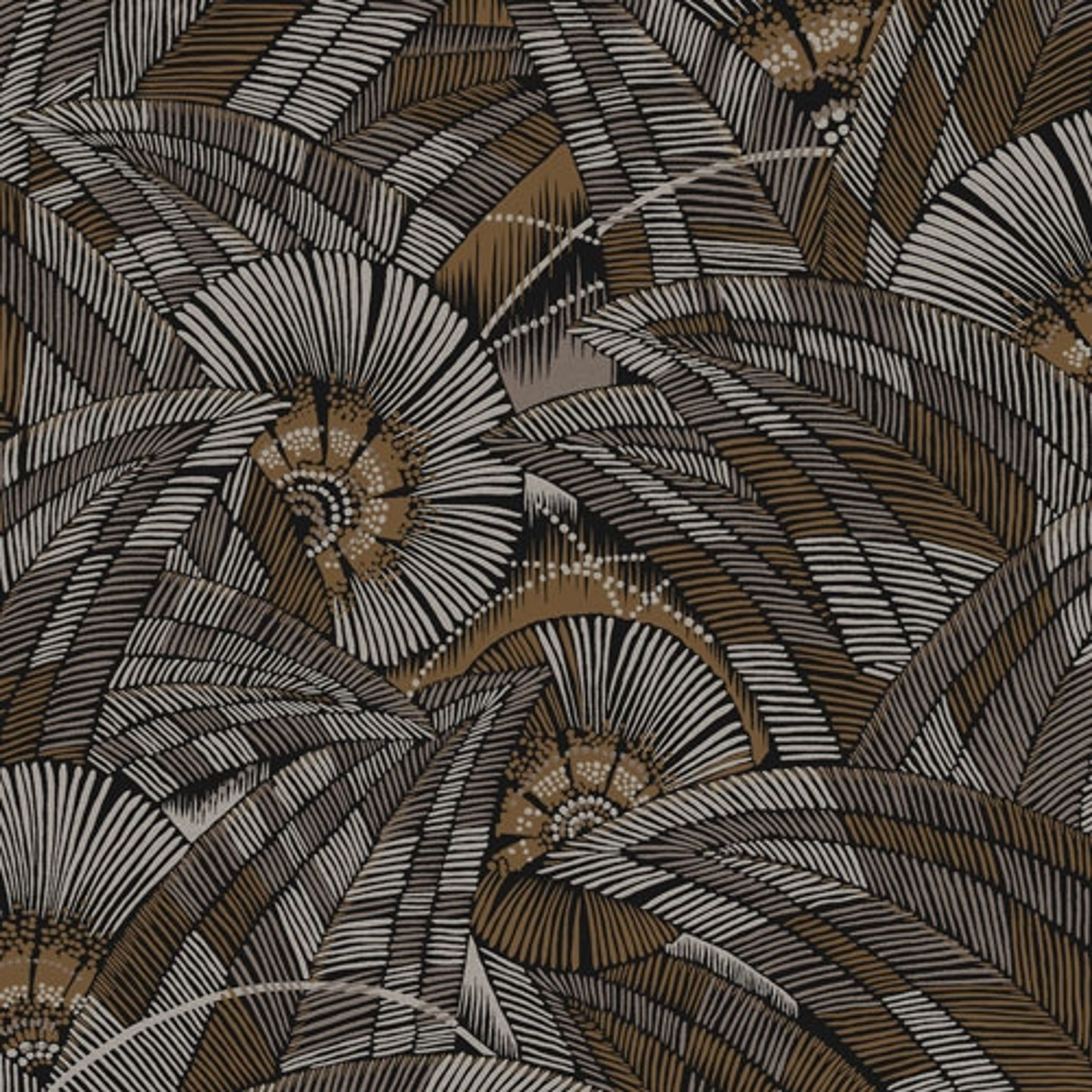 Bali Bamboo tapet tapet från Midbec med botaniskt mönster i svart. Från kollektionen Tribute. Nonwoven-material med förskjuten passning. Passar i vardagsrum, matsal och hall.