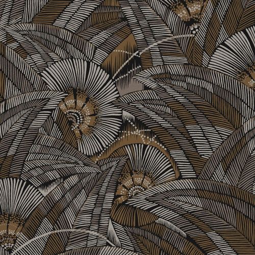 Bali Bamboo tapet tapet från Midbec med botaniskt mönster i svart. Från kollektionen Tribute. Nonwoven-material med förskjuten passning. Passar i vardagsrum, matsal och hall.