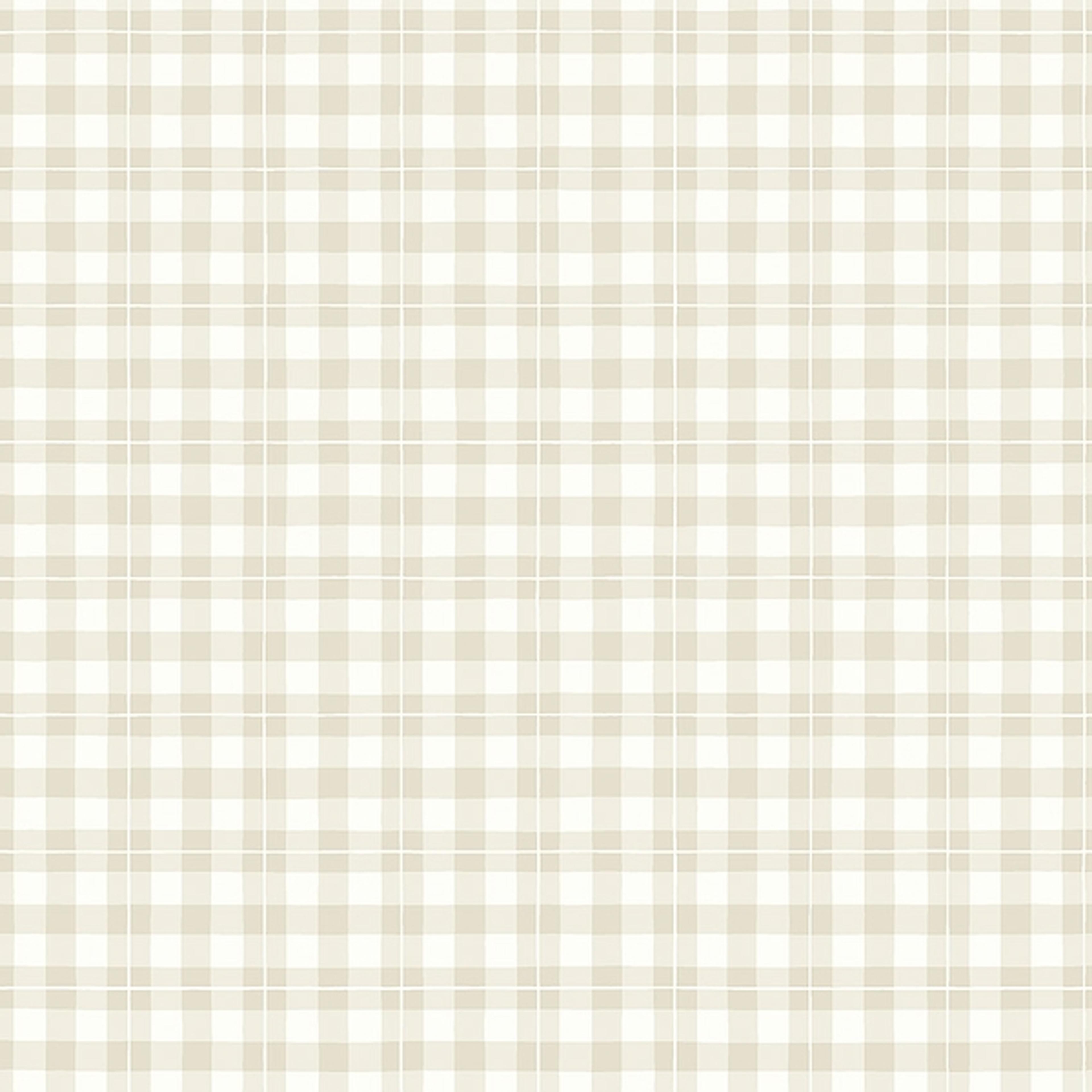 Frida tapet från Boråstapeter med rutigt mönster i beige. Från kollektionen Falsterbo III. Nonwoven-material med rak passning.