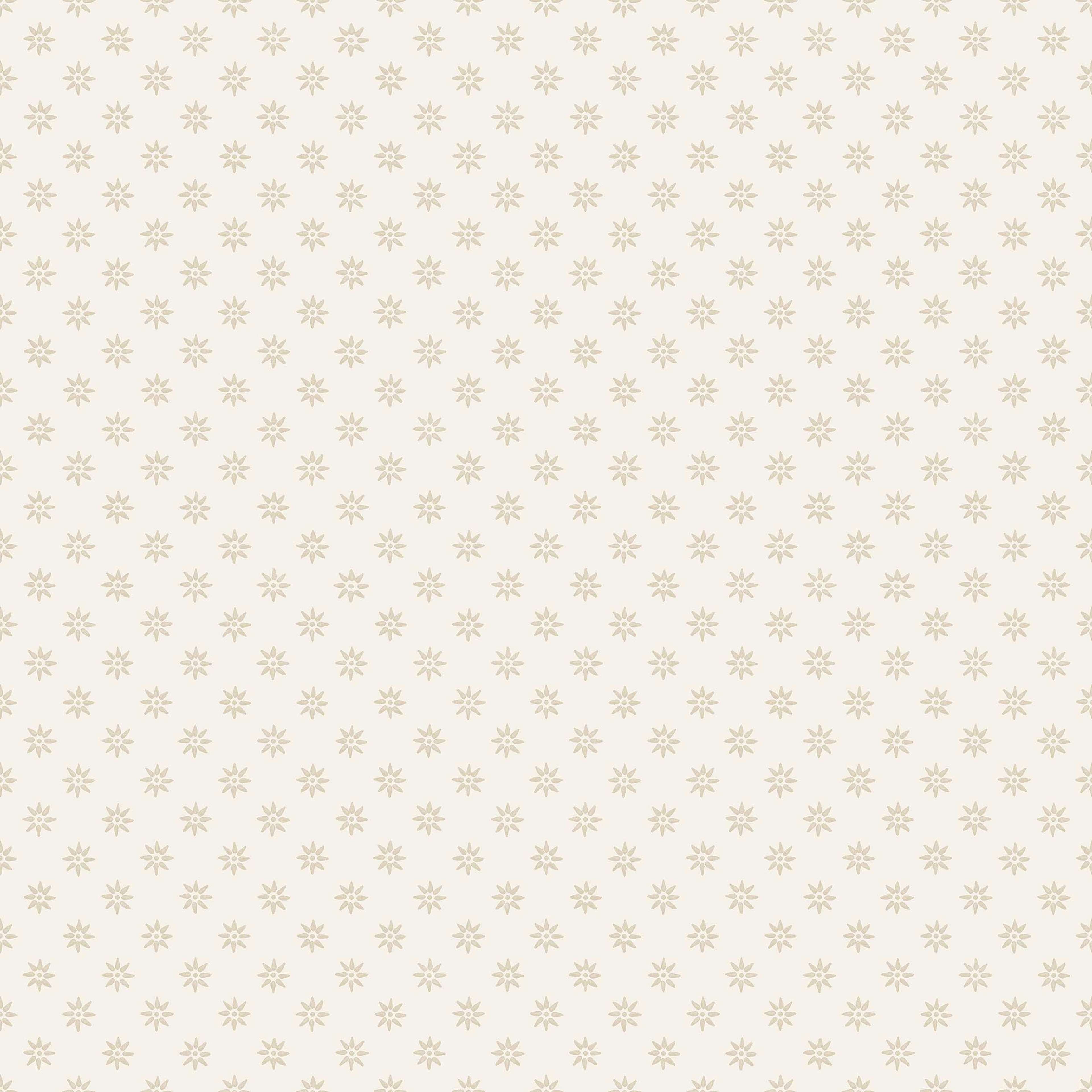 Skogsstjärna beige, tapet tapet med småmönstrat, blommigt mönster i beige. Från kollektionen Nordic Folk. Nonwoven-material med rak passning. Passar i kök.