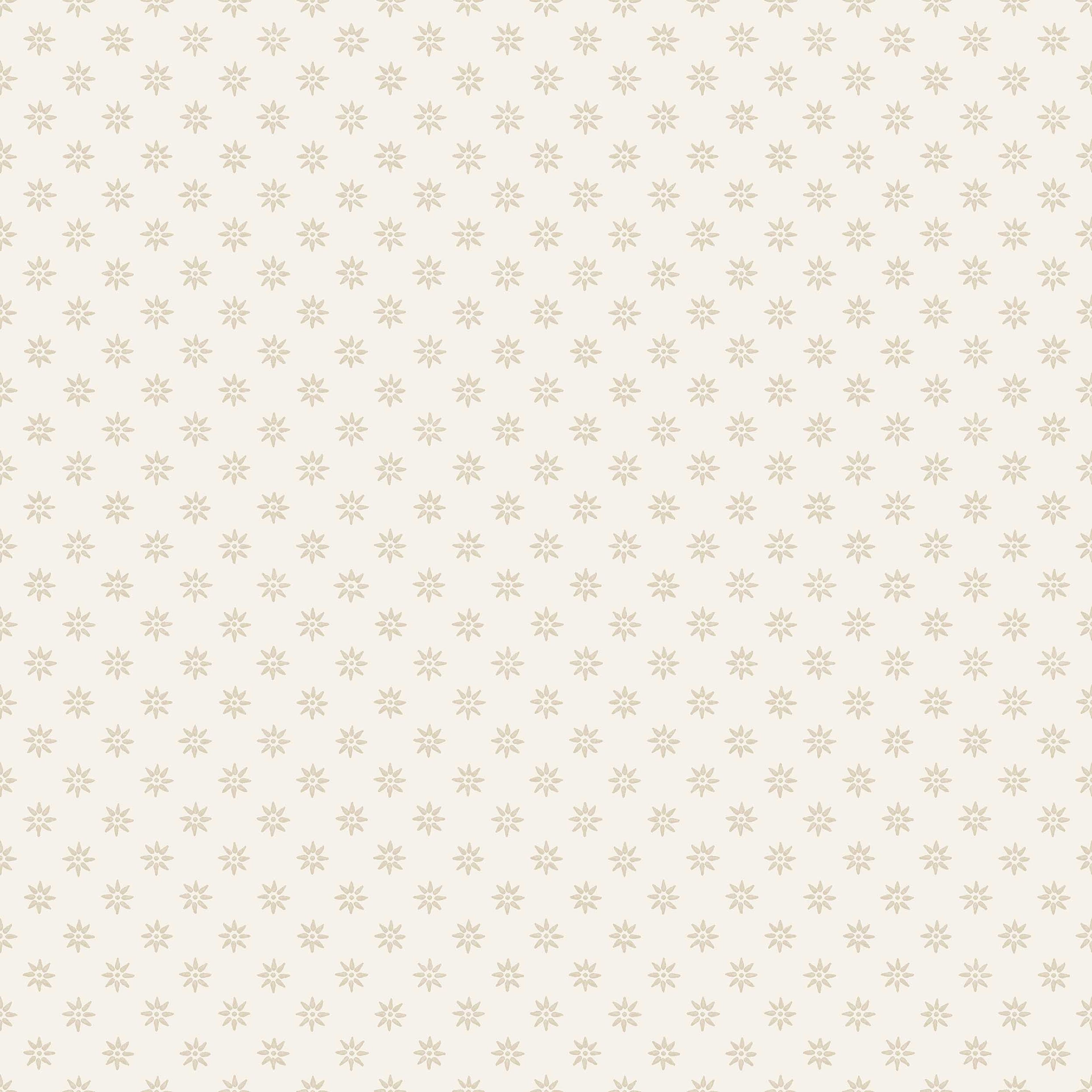 Skogsstjärna beige, tapet tapet med småmönstrat, blommigt mönster i beige. Från kollektionen Nordic Folk. Nonwoven-material med rak passning. Passar i kök.