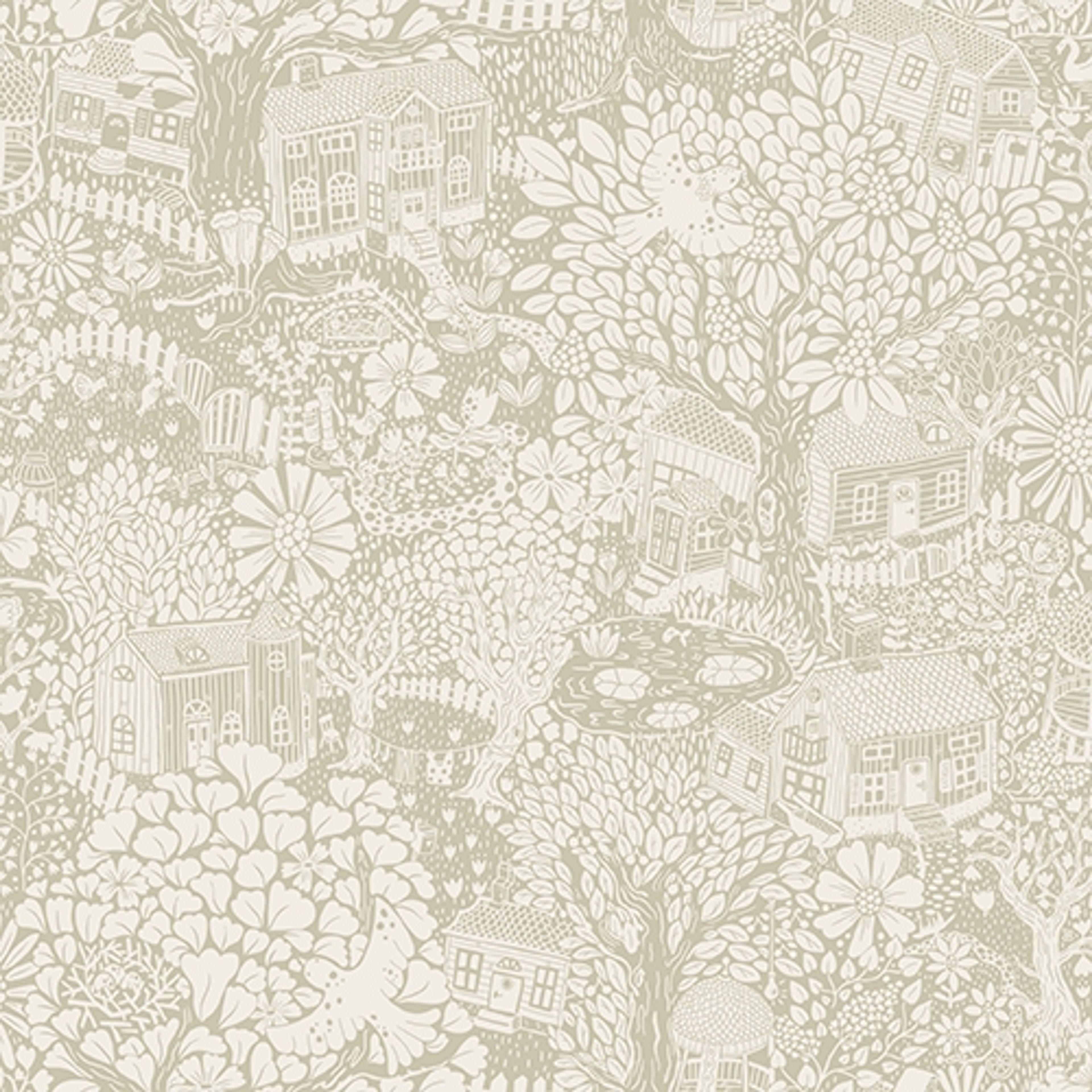 Bygga Bo tapet med blommigt mönster i beige. Från kollektionen Längtan. Nonwoven-material med förskjuten passning. Passar i barnrum.