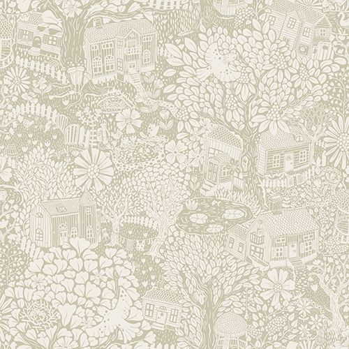 Bygga Bo tapet med blommigt mönster i beige. Från kollektionen Längtan. Nonwoven-material med förskjuten passning. Passar i barnrum.