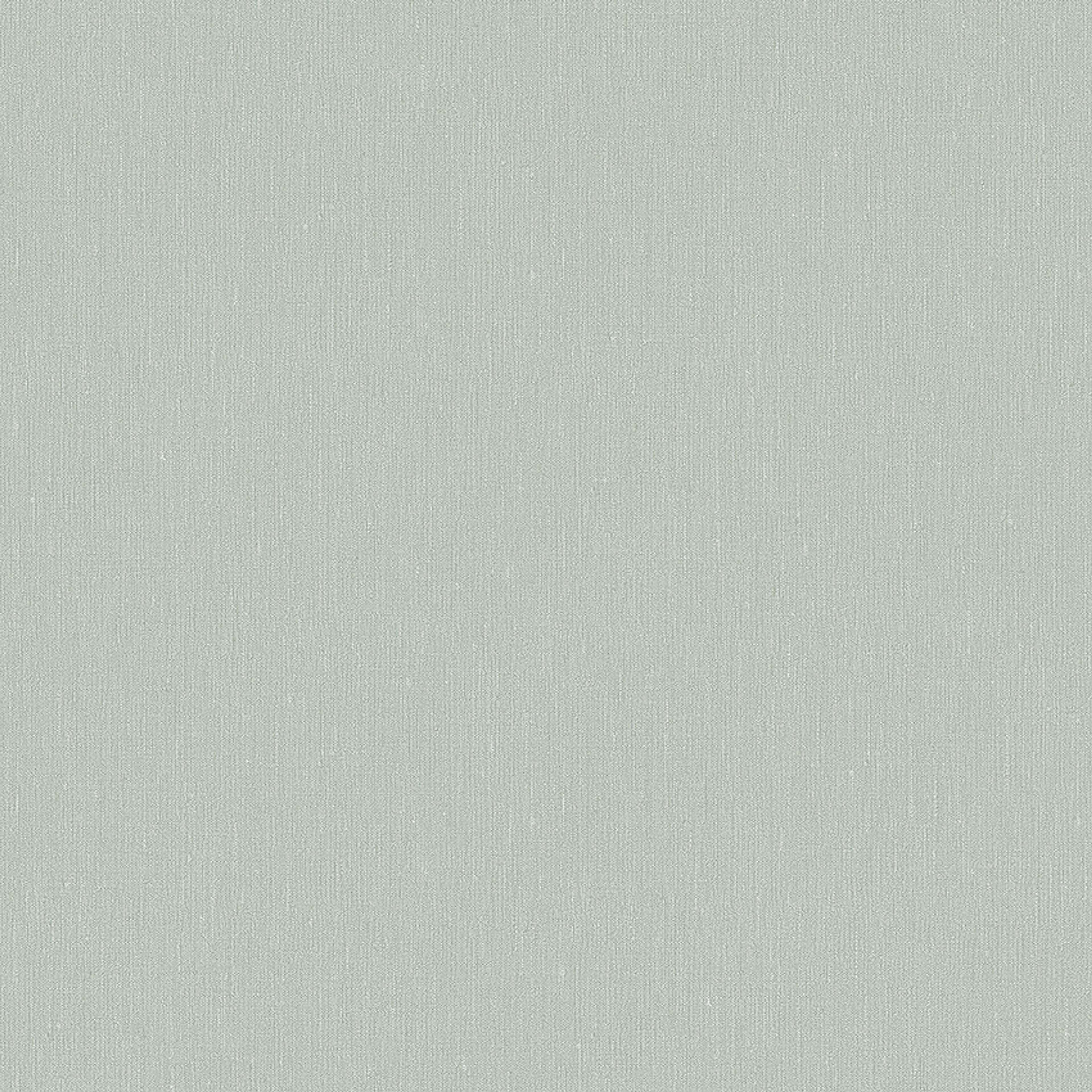 Soft Jade tapet med enfargat, textilimitation mönster i grön. Från kollektionen Linen. Nonwoven-material. Passar i vardagsrum och matsal.