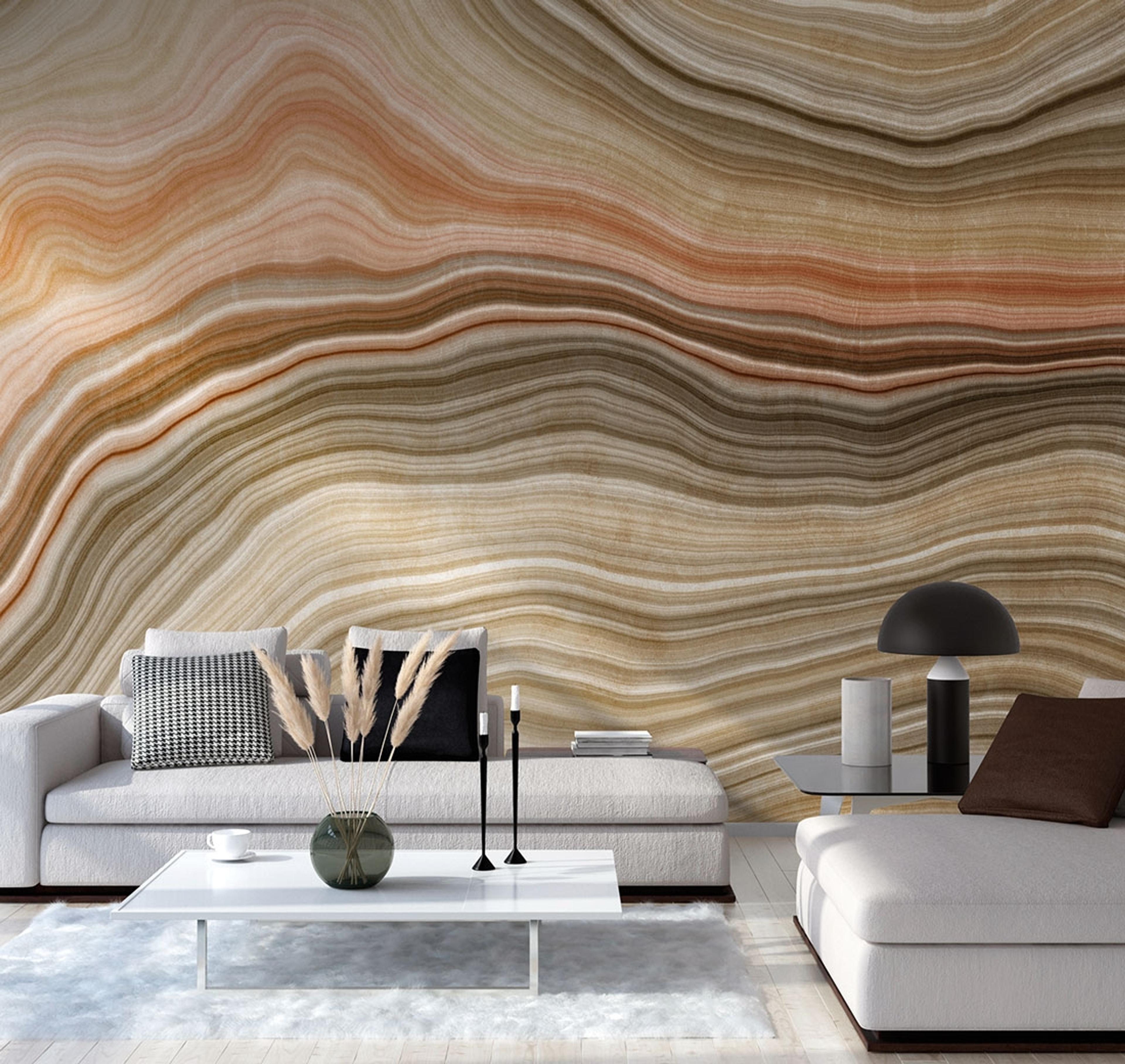 Backgrounds & Stuctures tapet med tegelsten mönster i beige. Från kollektionen The Wall. Nonwoven-material. Passar i vardagsrum och matsal.