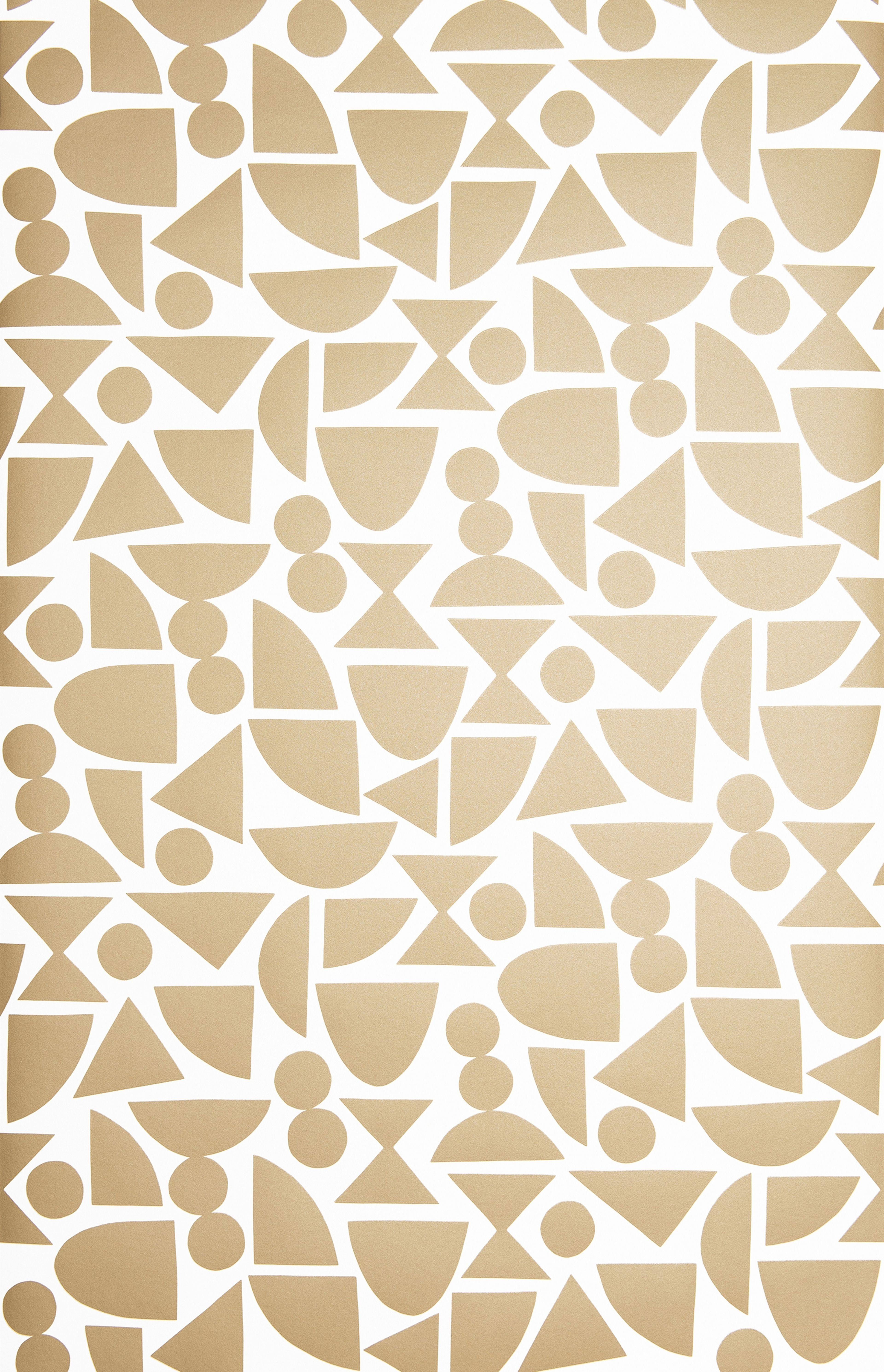 Shapes tapet från Midbec med geometriskt mönster i brun. Från kollektionen Seven Sisters. Nonwoven-material med förskjuten passning.
