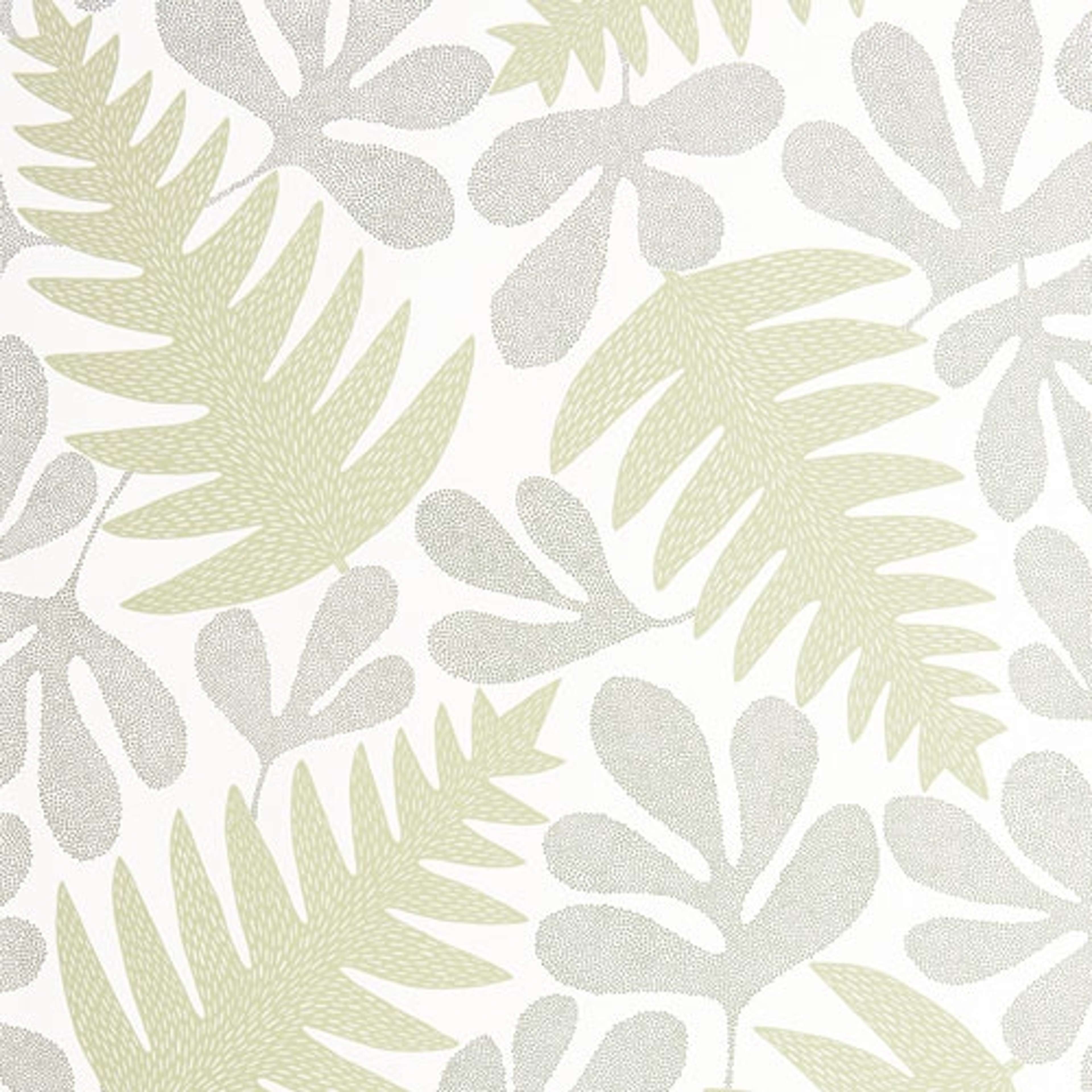 Deep Sea Reef tapet från Midbec med botaniskt mönster i grön. Från kollektionen Pioneer. Nonwoven-material med förskjuten passning.
